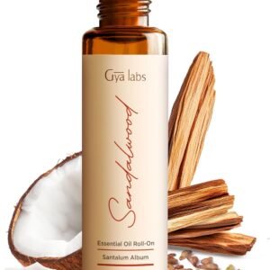 Gya Labs Sandalwood Essential Oil Roll on - Sandalwood Perfume for Women & Men, 100% Pure Natural Aromatherapy Oil Roller for Skin, Alcohol Free, Travel Size (0.34 Fl Oz)