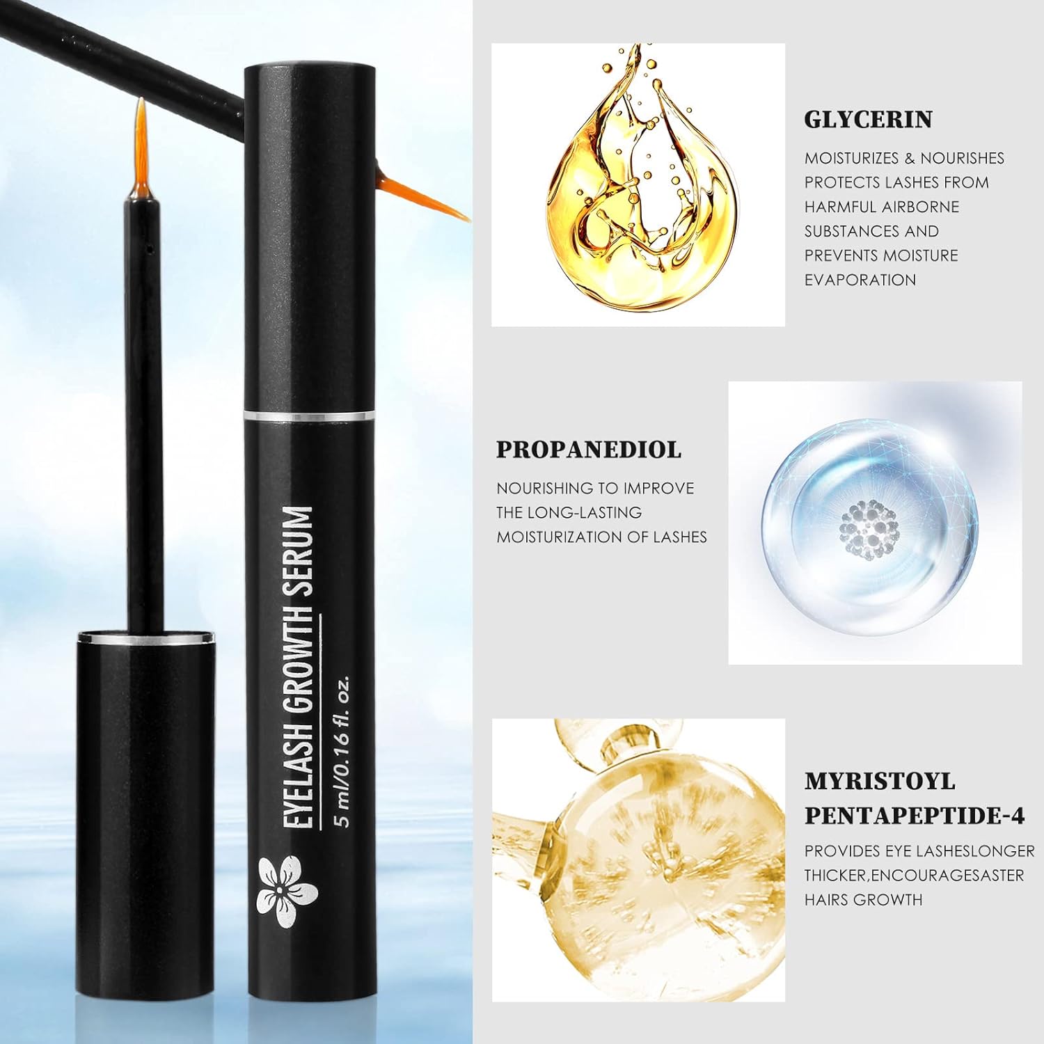 Lash Serum - 5ml Eyelash Growth Serum, Advanced Lash Enhancing Treatment for Eyelash Growth Thickness, Stronger, Healthier Lashes & Brows, Vegan & Cruelty-Free - Image 3