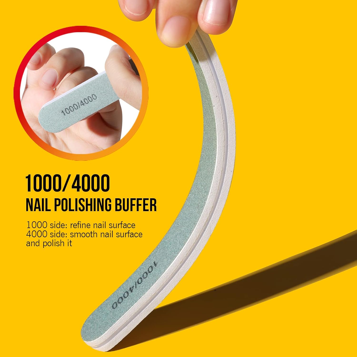 FANDAMEI Nail Buffers and Files - Professional Nail Care Kit with Rectangular Buffer Blocks, 100/180 & 1000/4000 Grit Files - Image 7
