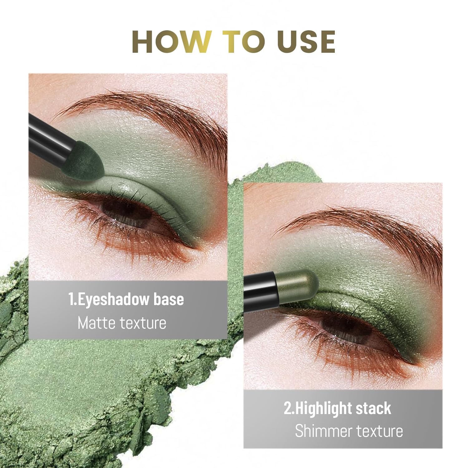 New 2 in 1 Magic Eyeshadow Stick with Powder and Cream Heads, One Stick with Waterproof Shimmer and Matte Texture for Fast Drawing Smoky Eye Shadow Makeup - Image 8