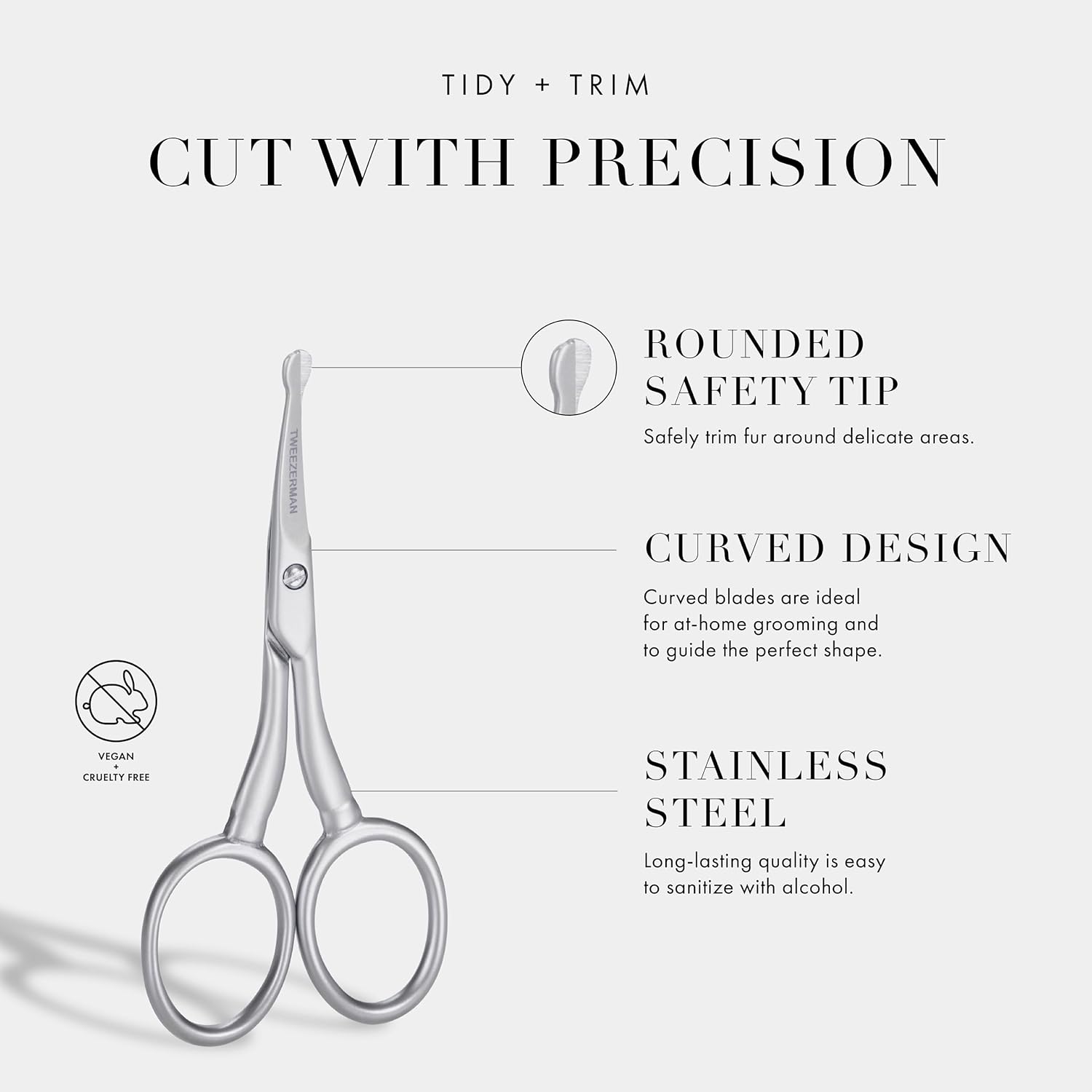 Tweezerman Pet Grooming Scissors, Stainless Steel Rounded Tip Trimming Shears for Dogs and Cats - Image 8