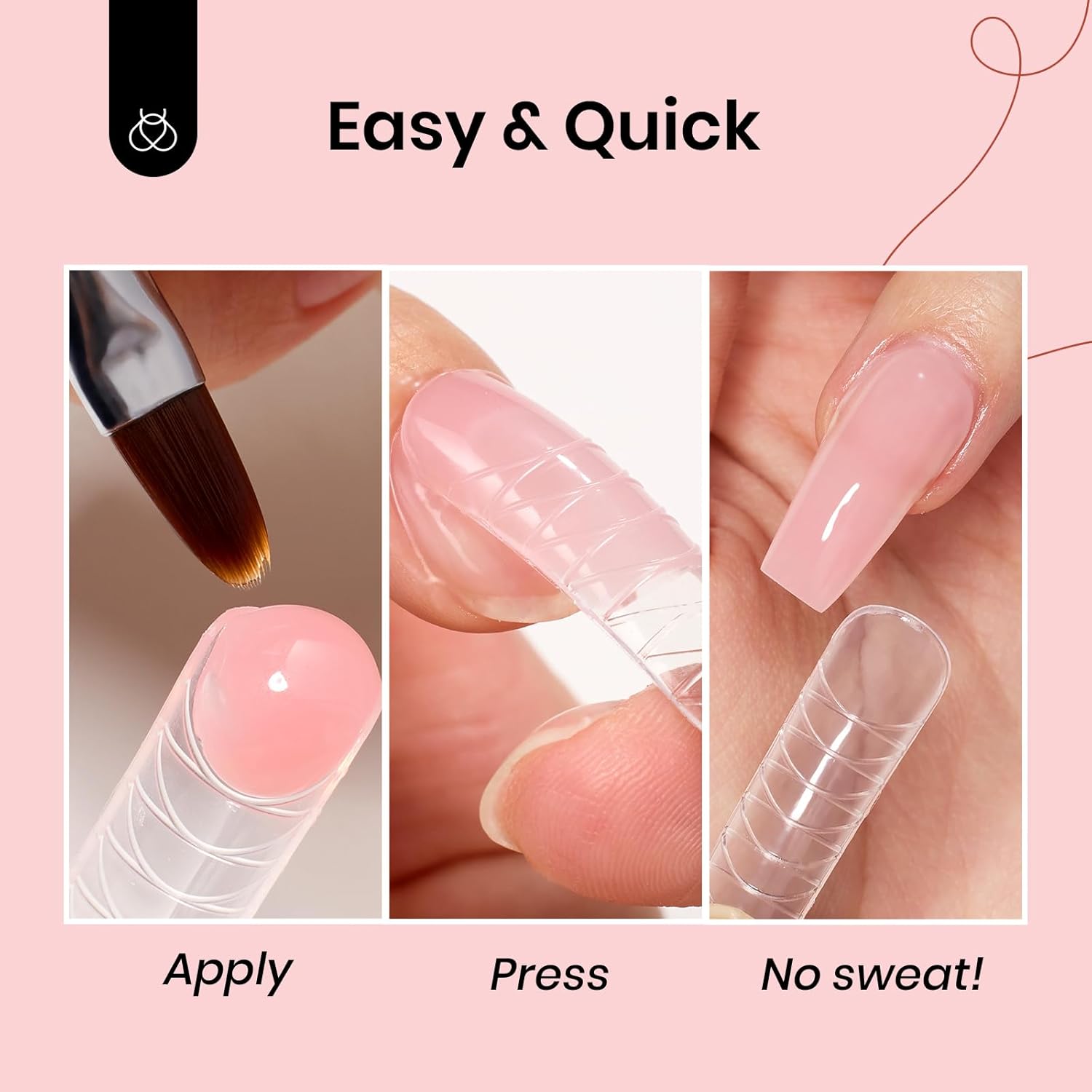 Beetles Poly Extension Gel Nail Kit, 4 Colors Milky White Nude Pink Neutral Poly Nail Gel Builder Hybrid Jelly Gel with Base&Top Coat Set DIY Nail Art Gift for Women - Image 5
