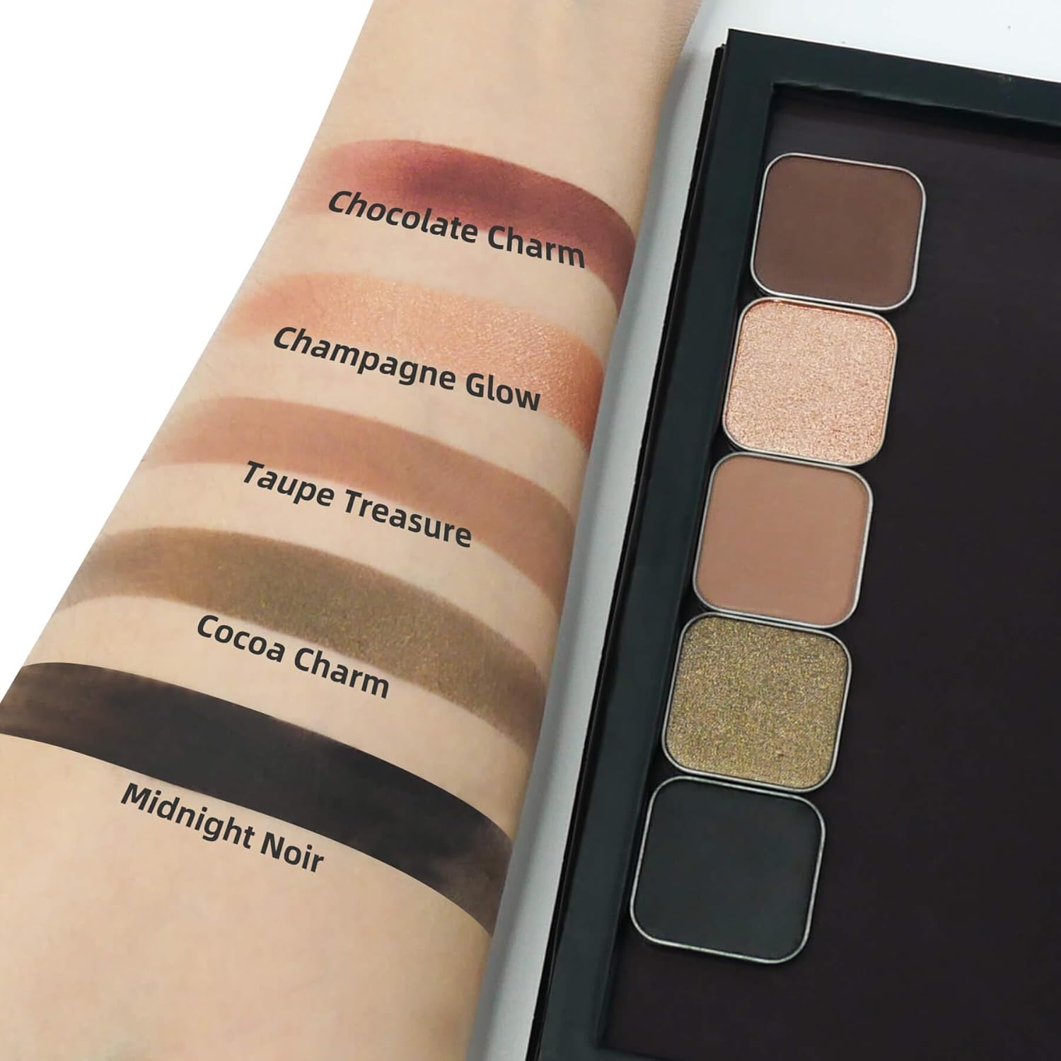 Magnetic Single Matte Eyeshadow with Metal Pan, Eyeliner Powder for Cat Eye Smoky Makeup, Eyeshadow Refill, Black Pan, for DIY Empty Magnetic Palette (Midnight Noir) - Image 4