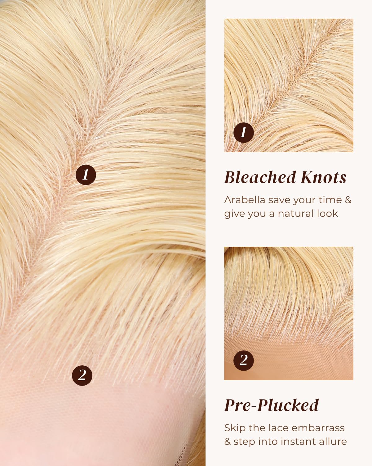 Arabella 613 Lace Front Wig Human Hair 300g-315g 13x4 Blonde Lace Front Wigs Human Hair 210% Density Body Wave 613 Frontal Wig Pre Plucked With Baby Hair (30inch, 613 13X4 body wave wig) - Image 5