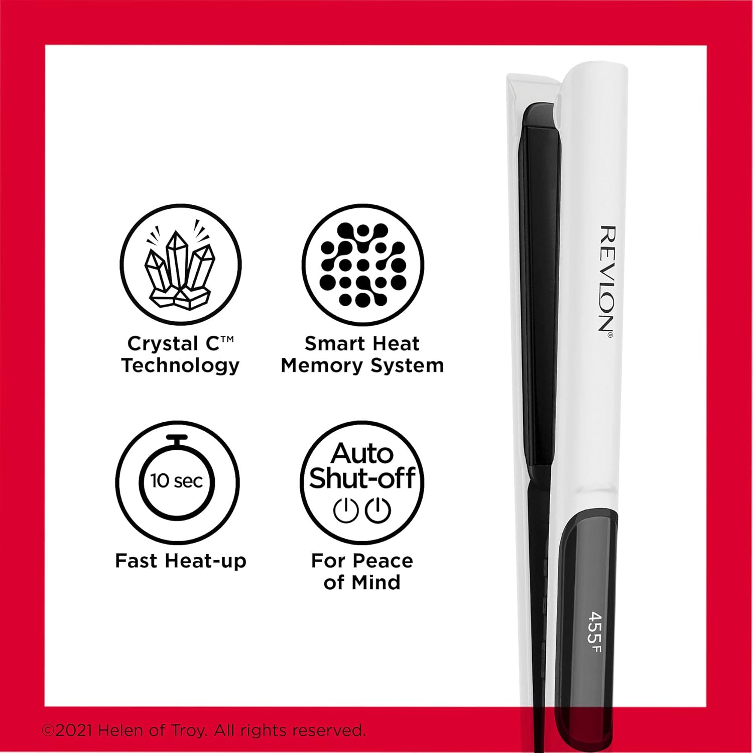 REVLON Crystal C + Ceramic Digital Hair Flat Iron | Long-Lasting Shine and Less Frizz, (1 in) - Image 5