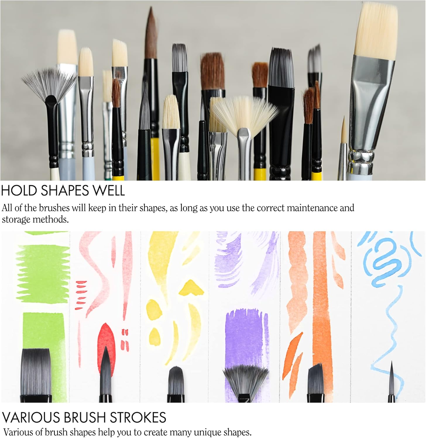 ARTIFY Paint Brush Set, 10 Pieces Paint Brushes for Acrylic Painting with case, Nylon Hair Brushes for Acrylic, Watercolor, Oil and Gouache Painting, White - Image 4