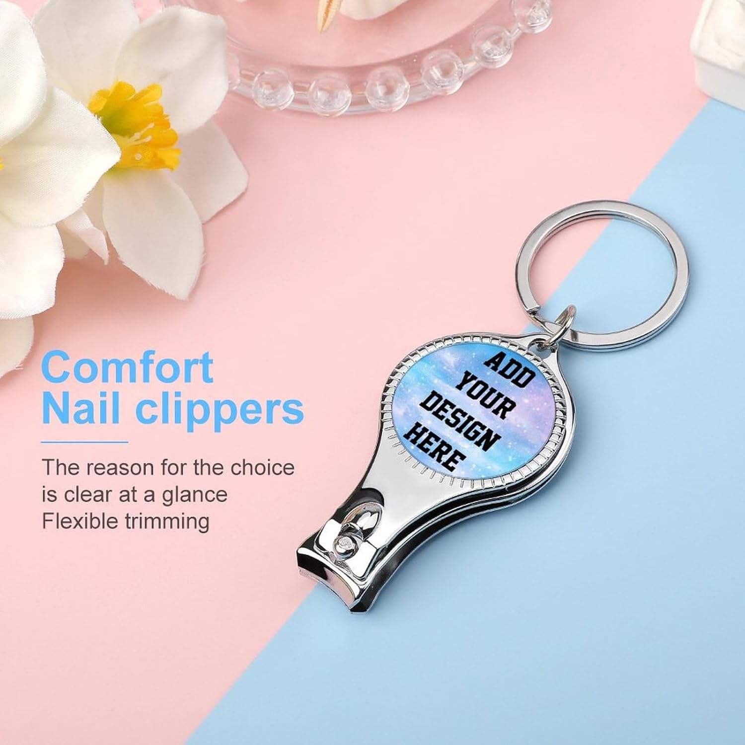 Personalized Nail Clipper Keychain Bottle Opener - Custom Photo, Logo, or Text - for Weddings, Breweries, Bars, Anniversaries, Parties, Restaurants, Nail Salons, Guests, Travel - Image 4