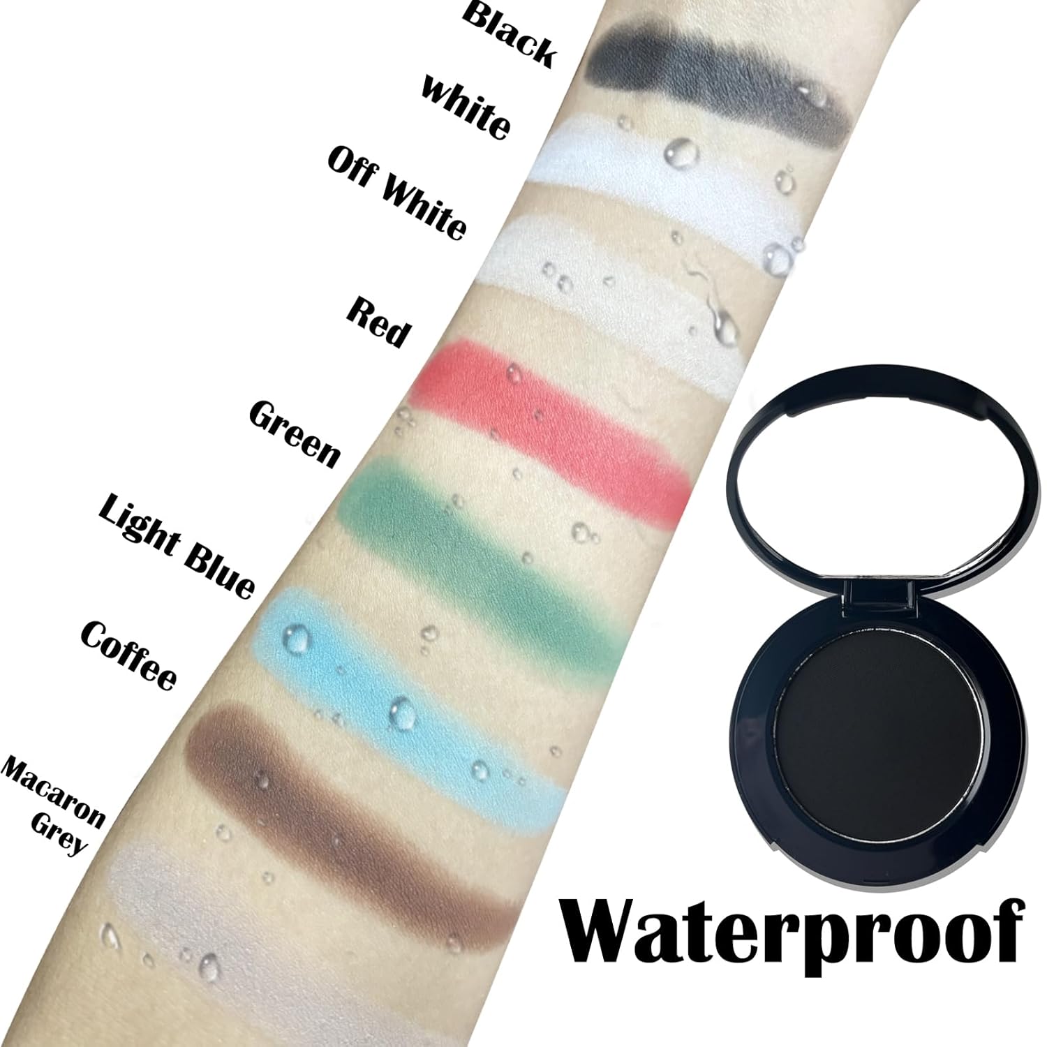 MEICOLY Black Eye Shadow with Mirror,Matte Single Eyeshadow for Halloween,Pressed Powder Eyeshadow Makeup,Matte Shade Eyelid Color Eye Makeup for Women,High Pigment,Long Wear,Waterproof,Intense Color - Image 5