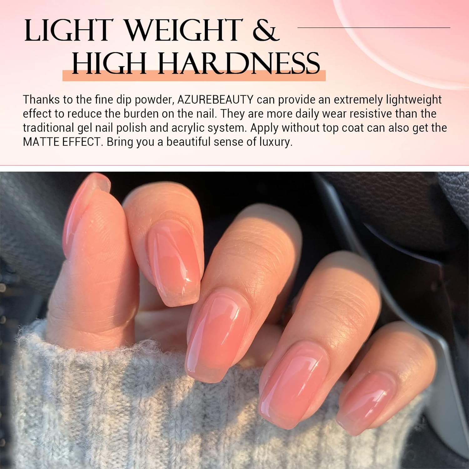 AZUREBEAUTY Dip Powder Set 6 Pcs Translucent Nude Pink Sheer Color, Natural Clear Dipping Powder Milky Jelly Effect French Nail Art Starter Manicure Salon DIY at Home - Image 5