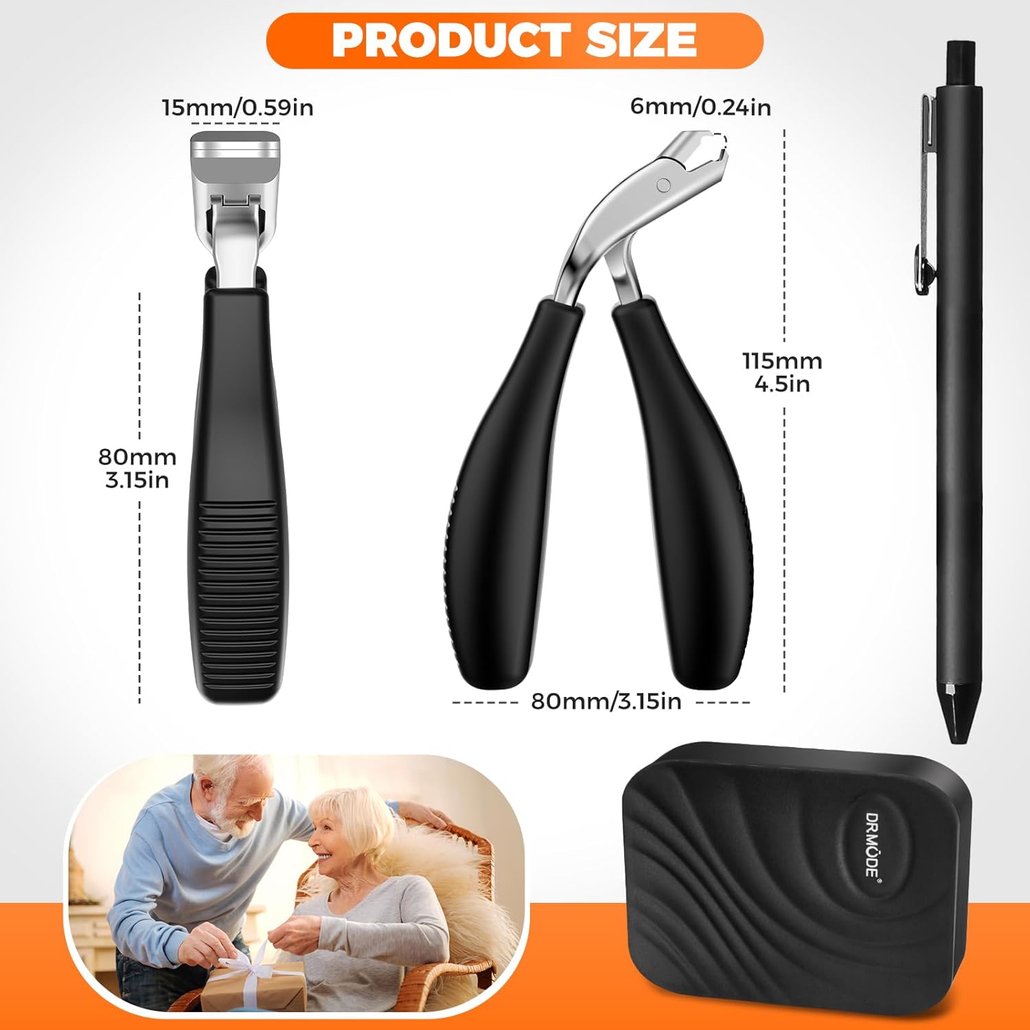 Angled Head Toe Nail Clippers for Thick Nails for Seniors, Straight Large Nail Clippers for Men with Catcher, Heavy Duty Toenail Clippers for Thick Toenails with Ergonomic Long Handle - Image 7