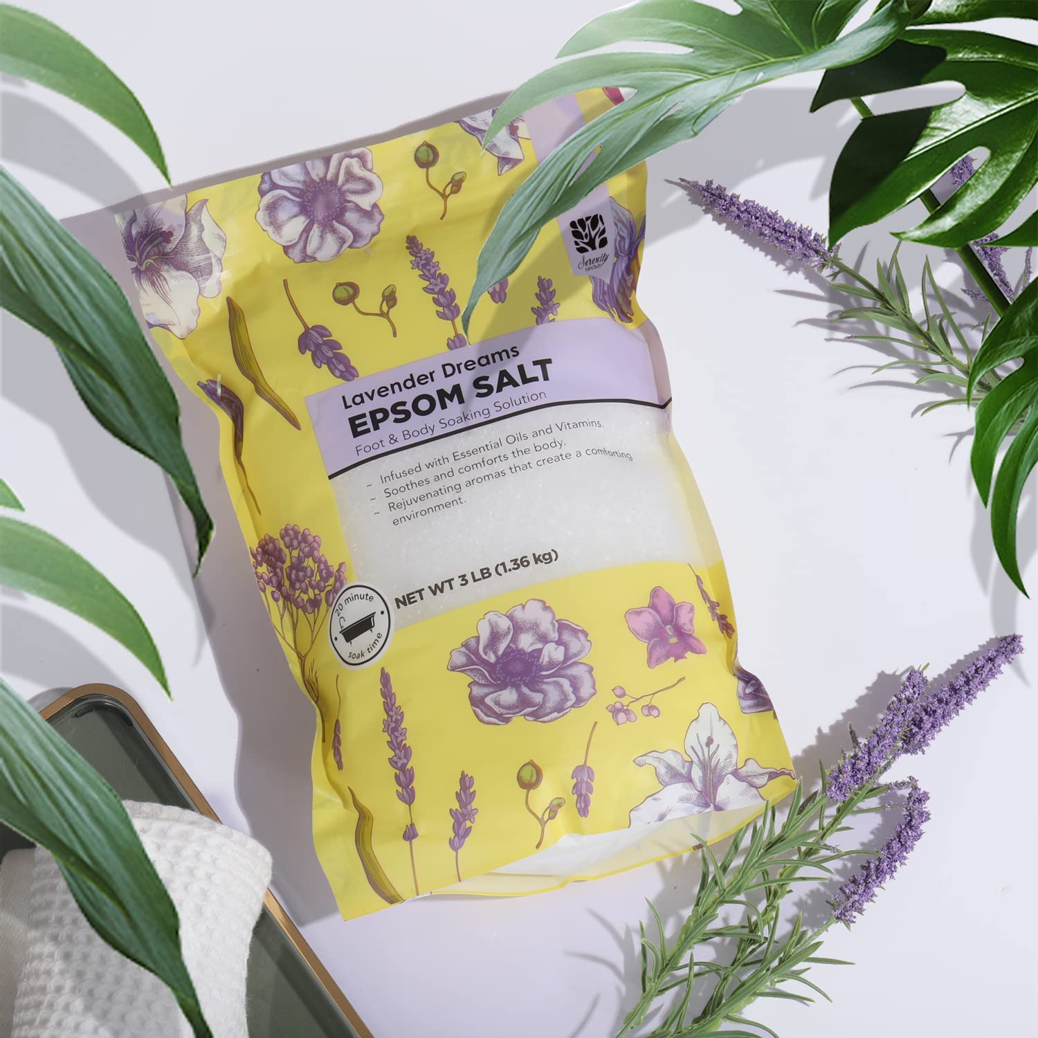 Epsom Salt for Soaking, 9 lb Scented Bath Salts for Women, Lavender & Eucalyptus & Coconut, Epsom Salt Bulk Bath Spa Set Gifts for Women, Mother's Day Gifts, 3lb (Pack of 3) - Image 3
