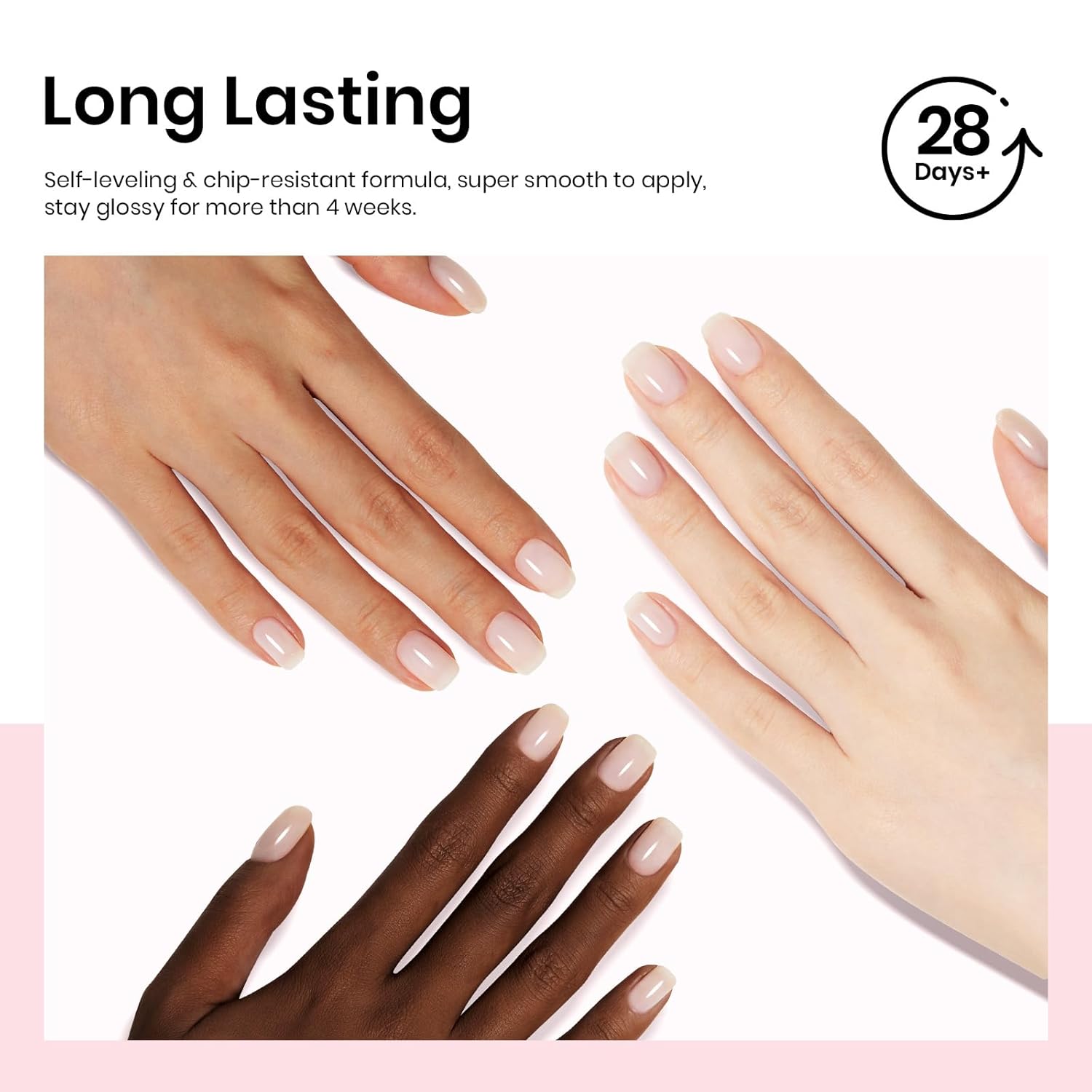 Beetles Neutral Gel Nail Polish 15ml Milky White Jelly Gel Polish Set Nude Color Translucent Sheer Soak Off UV LED Nail Concealer Nail Art Gift for Women 0.5Oz - Image 7