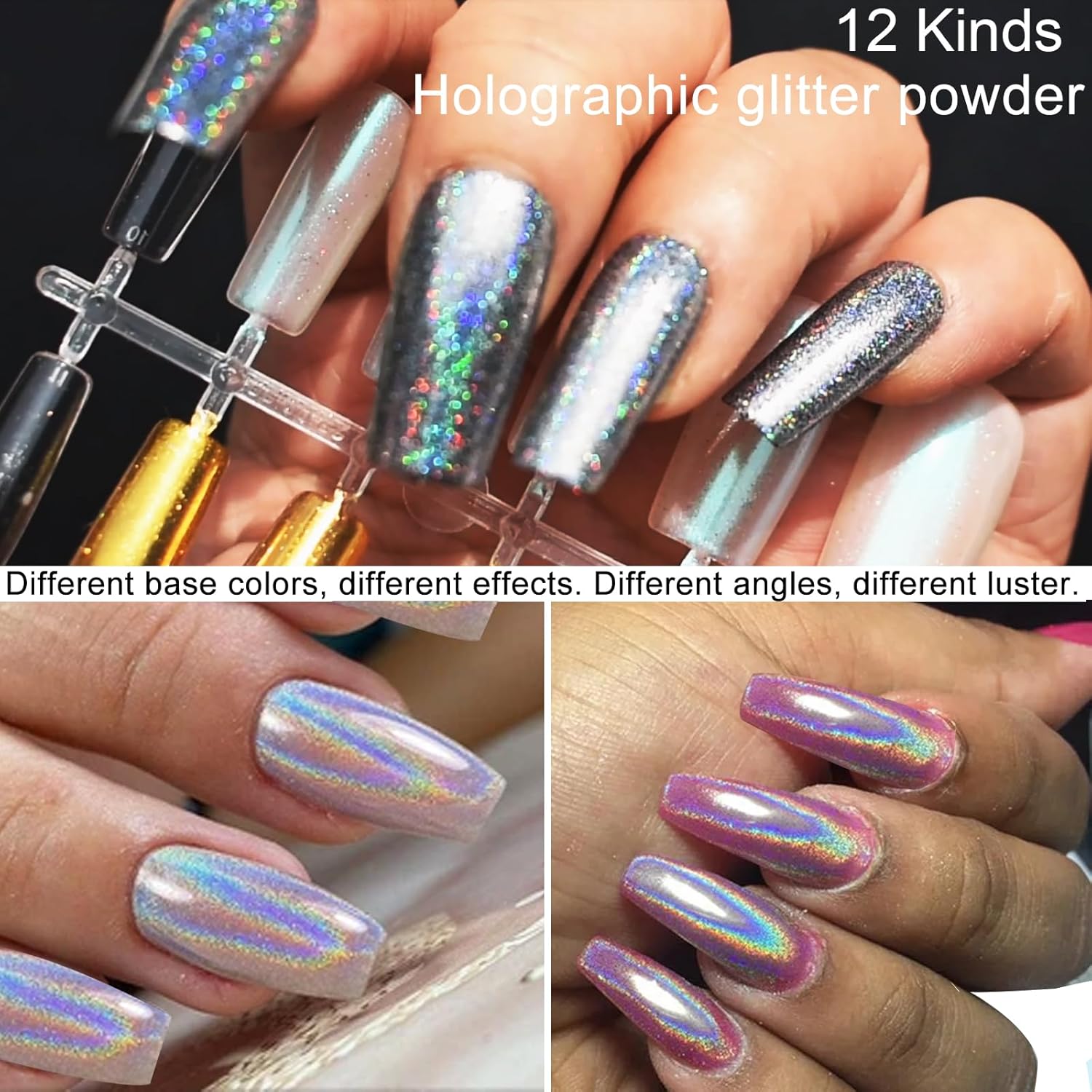 2 Boxes 24 Colors Chrome Nail Powder Set Holographic Mirror Effect 1g Grids - Image 4