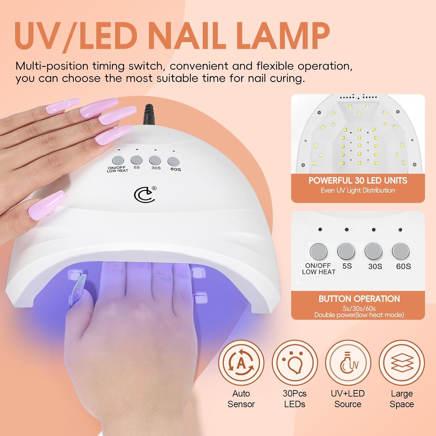 53pcs Gel Nail Polish Kit with U V light and Drill Starter Kit 35 Colors Gel Polish Set 5pcs Top Base Coat Nail Art Supplies French Nail Manicure Kit DIY at Home for Women - Image 7