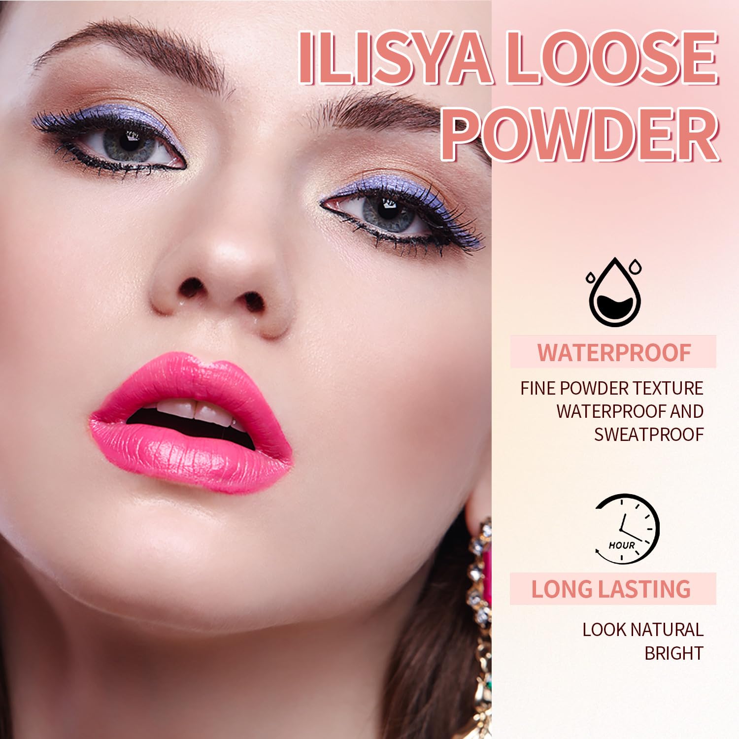 Setting Powder Lightweight Loose Powder Finishing Powder Long-Lasting Face Powder Waterproof with Soft Mushroom Powder Puff & Mirror, Matte Finish,0.28 Oz (Fair Ivory/Matte) - Image 8