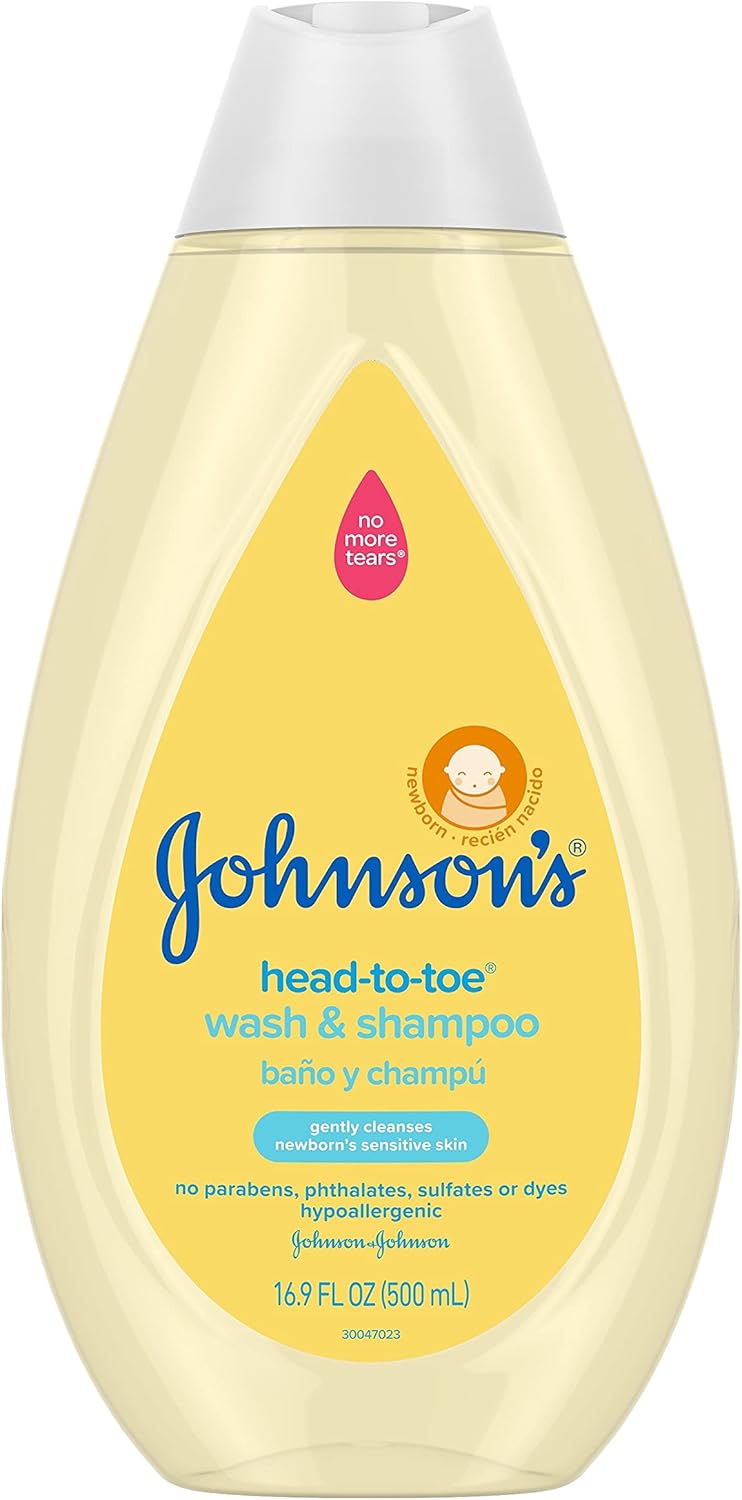 Johnson's Head-To-Toe Gentle Baby Body Wash & Shampoo, Tear-Free, Sulfate-Free & Hypoallergenic Bath Wash & Shampoo for Baby's Sensitive Skin & Hair, Washes Away 99.9% Of Germs 16.9 fl. oz (Pack of 3) - Image 12