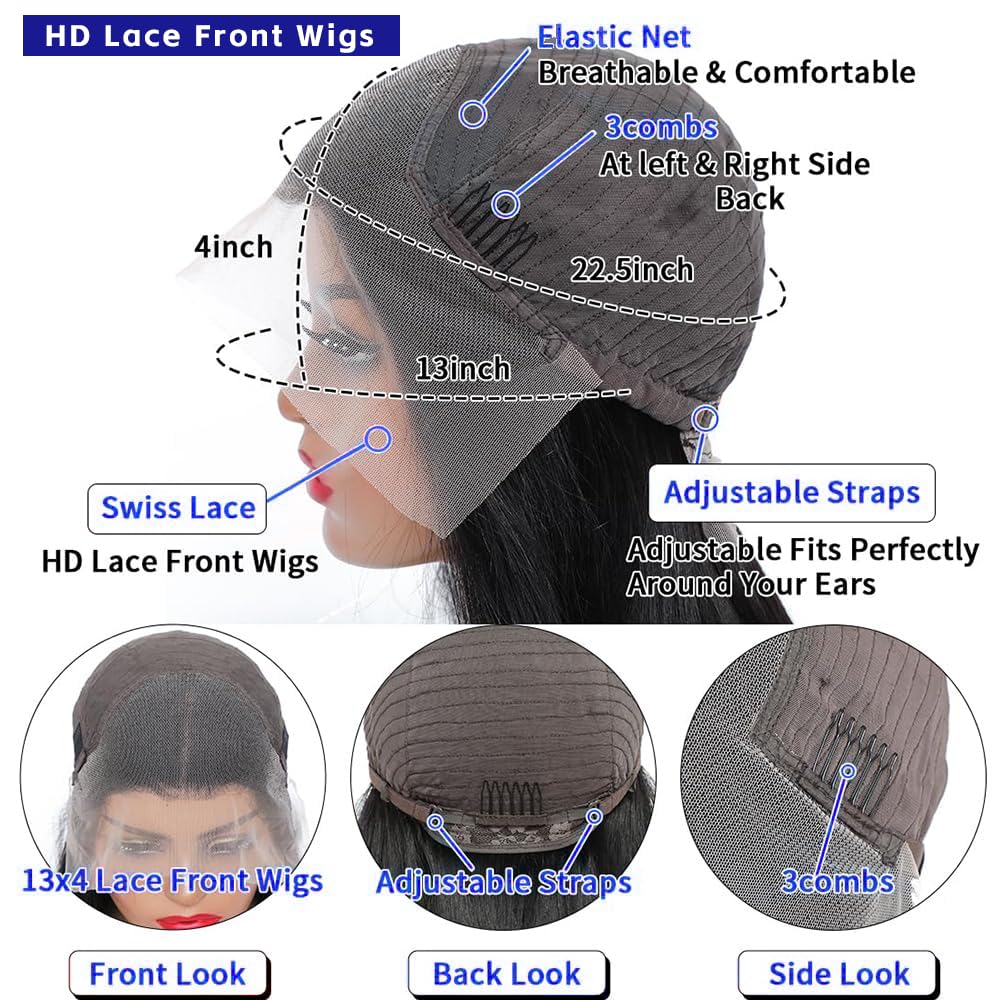 AIRDOT 30 Inch Body Wave Lace Front Wigs Human Hair 200% Density Frontal Wigs Human Hair Wigs for Women 13x4 HD Lace Front Wigs Human Hair Pre Plucked with Baby Hair - Image 5