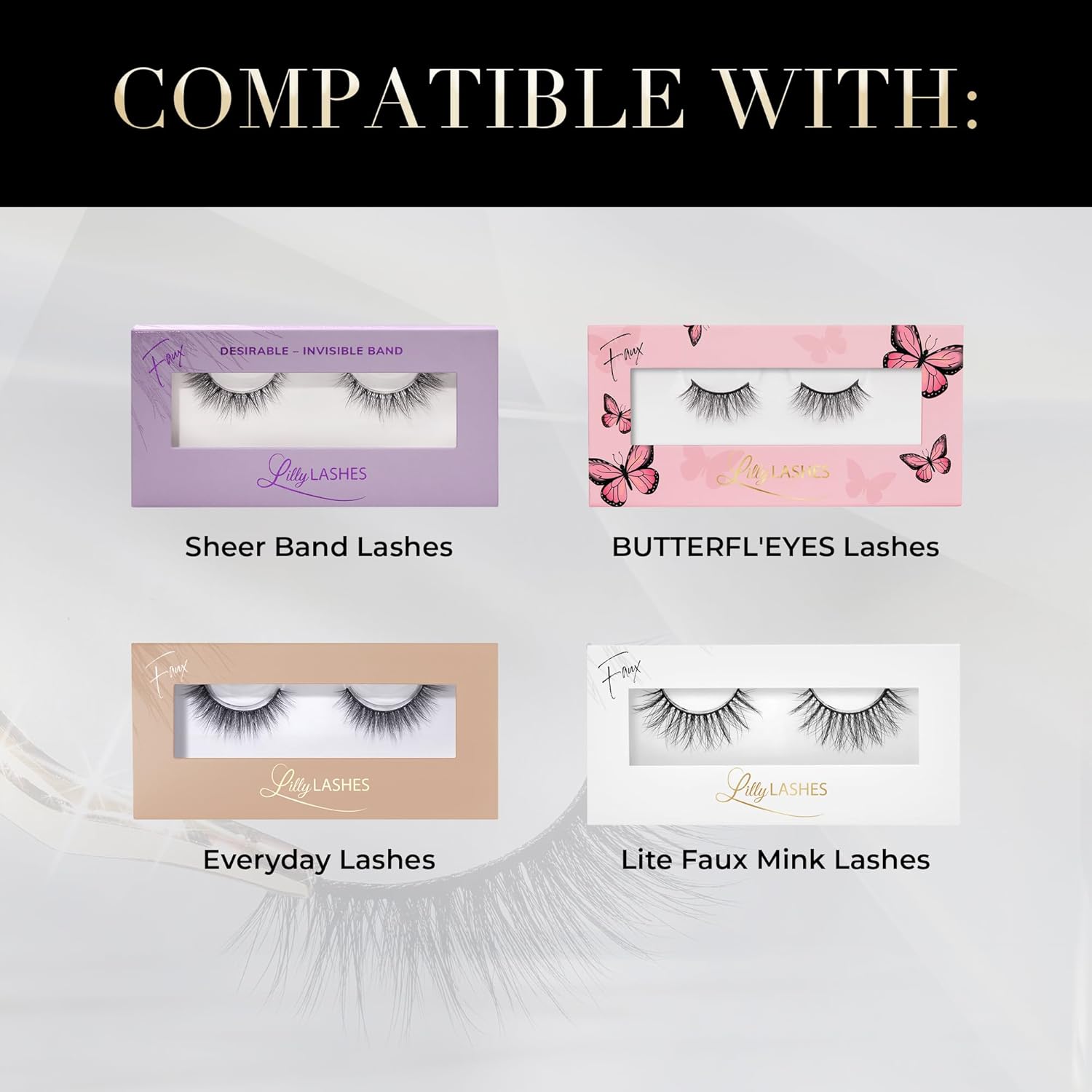 Lilly Lashes Clear Eyelash Glue, Brush On Lash Glue for False Eyelashes, Eyelash Extension Glue for Fake Eyelashes and Natural, Wispy Lashes, Clear Glue Lash Brush, Latex Free Lash Supplies - Image 6