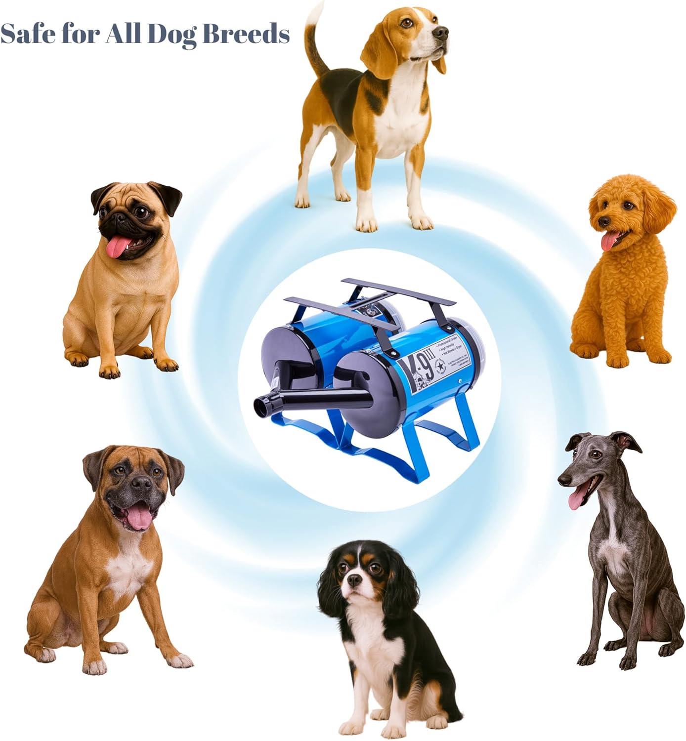 K9 III Dog Blow Dryer - High Power Grooming Dryer, Heavy Duty, 10' Hose, Deshedding, Metallic Purple - Image 4