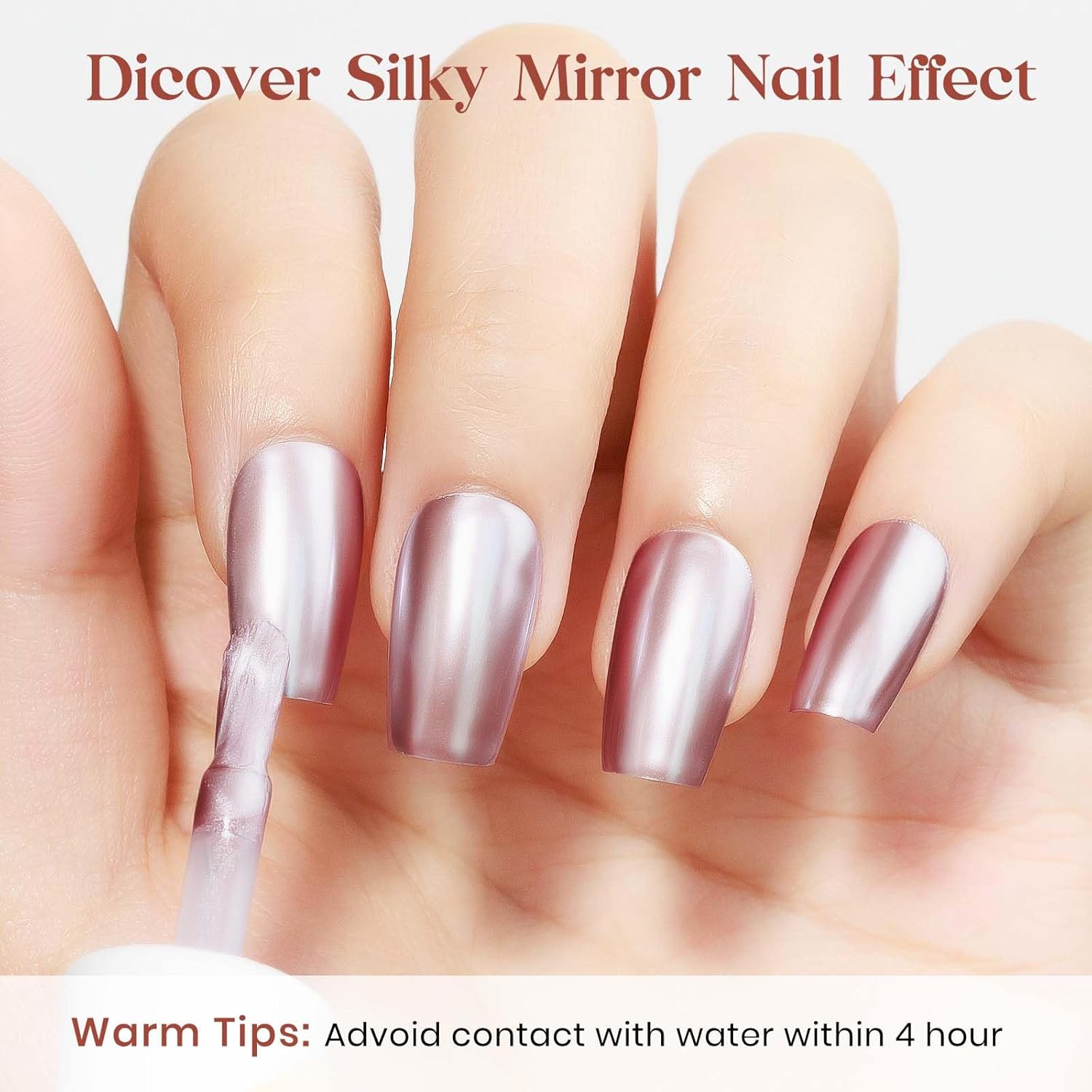 MIZHSE Pink Mirror Nail Polish, Quick Dry Metallic Nail Polish, Air Dry Fast Chrome Nail Lacquer Bright Color Oil-based Nail Art Manicure DIY Home - Image 6