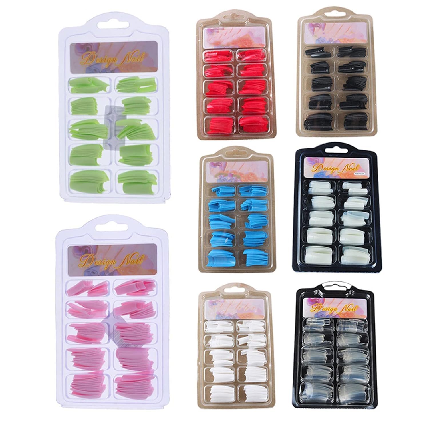 100 Black Acrylic Gel French Nail Tips for DIY False Nails & Accessories - Image 4
