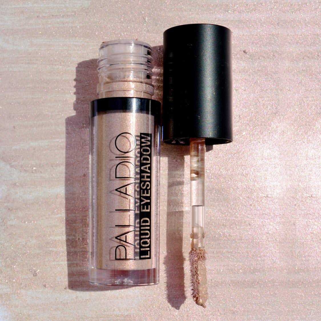 Palladio Liquid Eyeshadow, creamy shimmery formula that instantly adheres to the eyelid with flexible applicator wand for over 8 hours of smudge and crease-proof wear (Pink Pearl) - Image 2