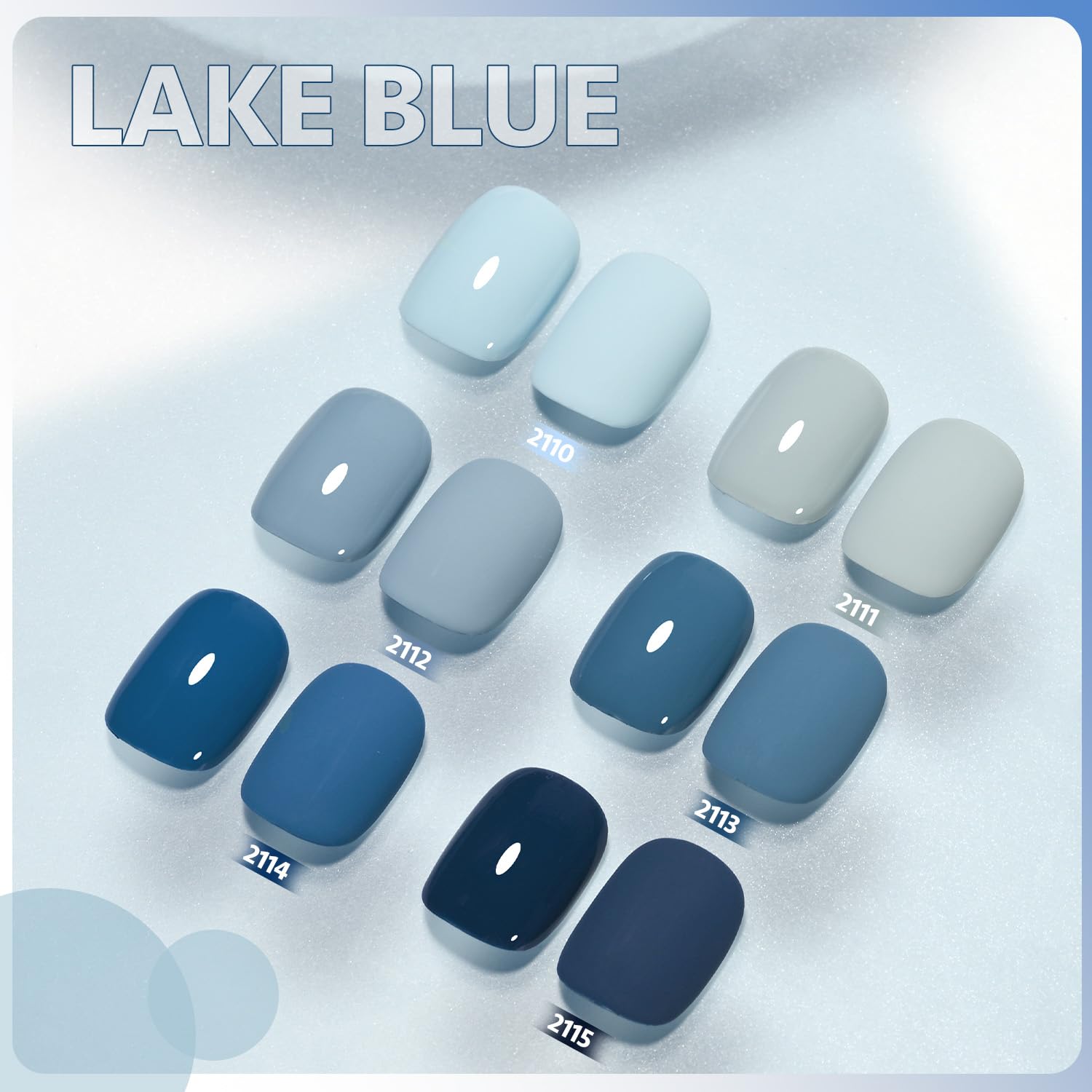 GAOY Blue Navy Gel Nail Polish Set, 6 Colors Nude Gray Baby Blue Soak Off UV Light Cure Gel Polish Kit for Salon and Nail Art DIY at Home - Image 2