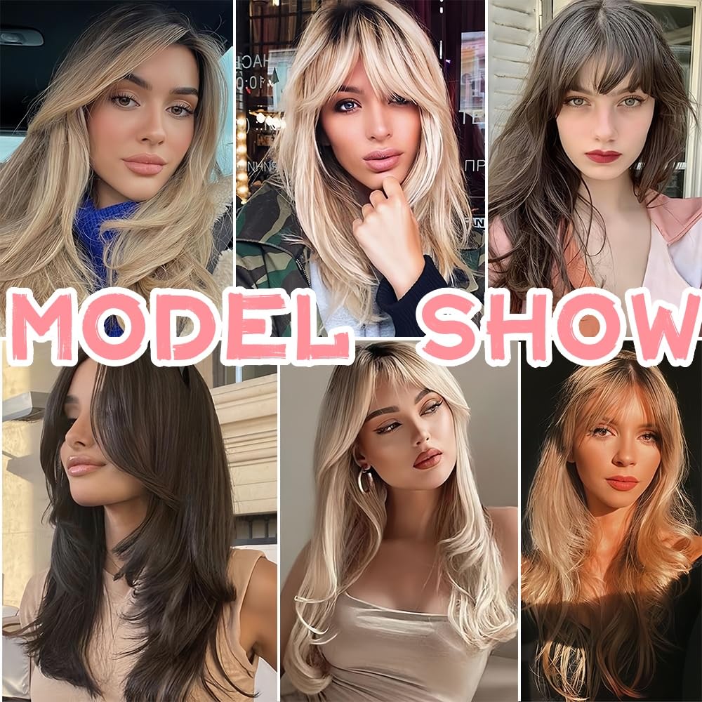 Toppers for Women Real Human Hair, 3D Human Hair Toppers for Women with Thinning Hair 165% Density Middle Part Clip in Bangs Toppers Hair Pieces (Dark Brown, Wispy Bangs) - Image 6