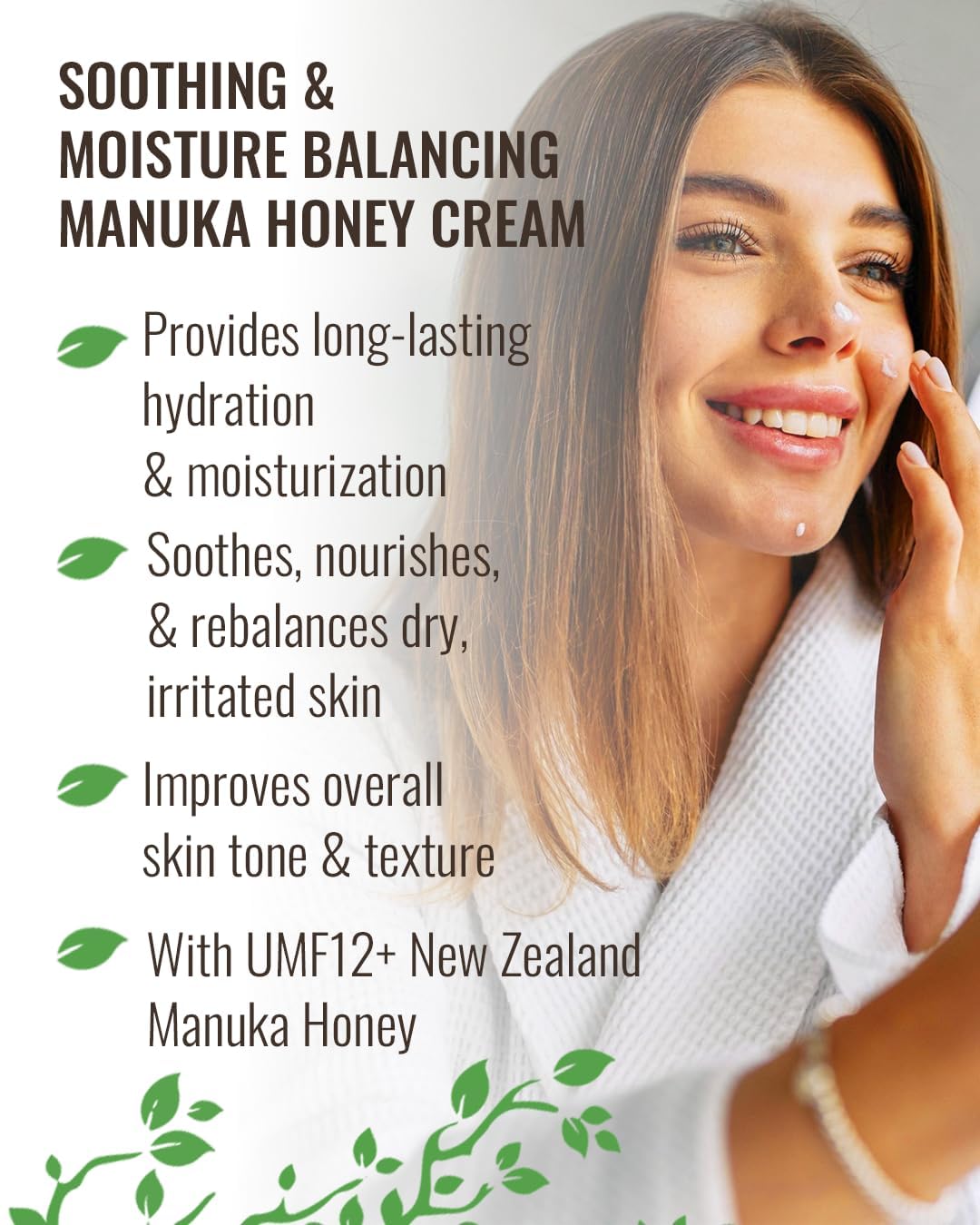 Wild Naturals Manuka Honey Moisturizer for Dry, Sensitive Skin – Eczema Relief Face Cream – Soothing Cream for Redness & Irritation – Face, Hand & Body Moisturizer for Women & Men - Image 2