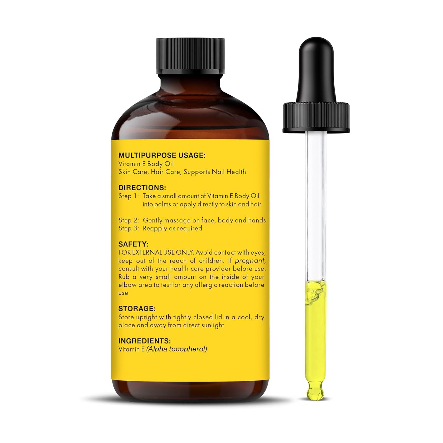 Majestic Pure Vitamin E Oil - 100% Pure & Natural | Premium Grade, Cold-Pressed and Tocopherol to Repair Dry, Damaged Skin | Moisturizing Skin, Hair and Scalp 2 Fl Oz - Image 2