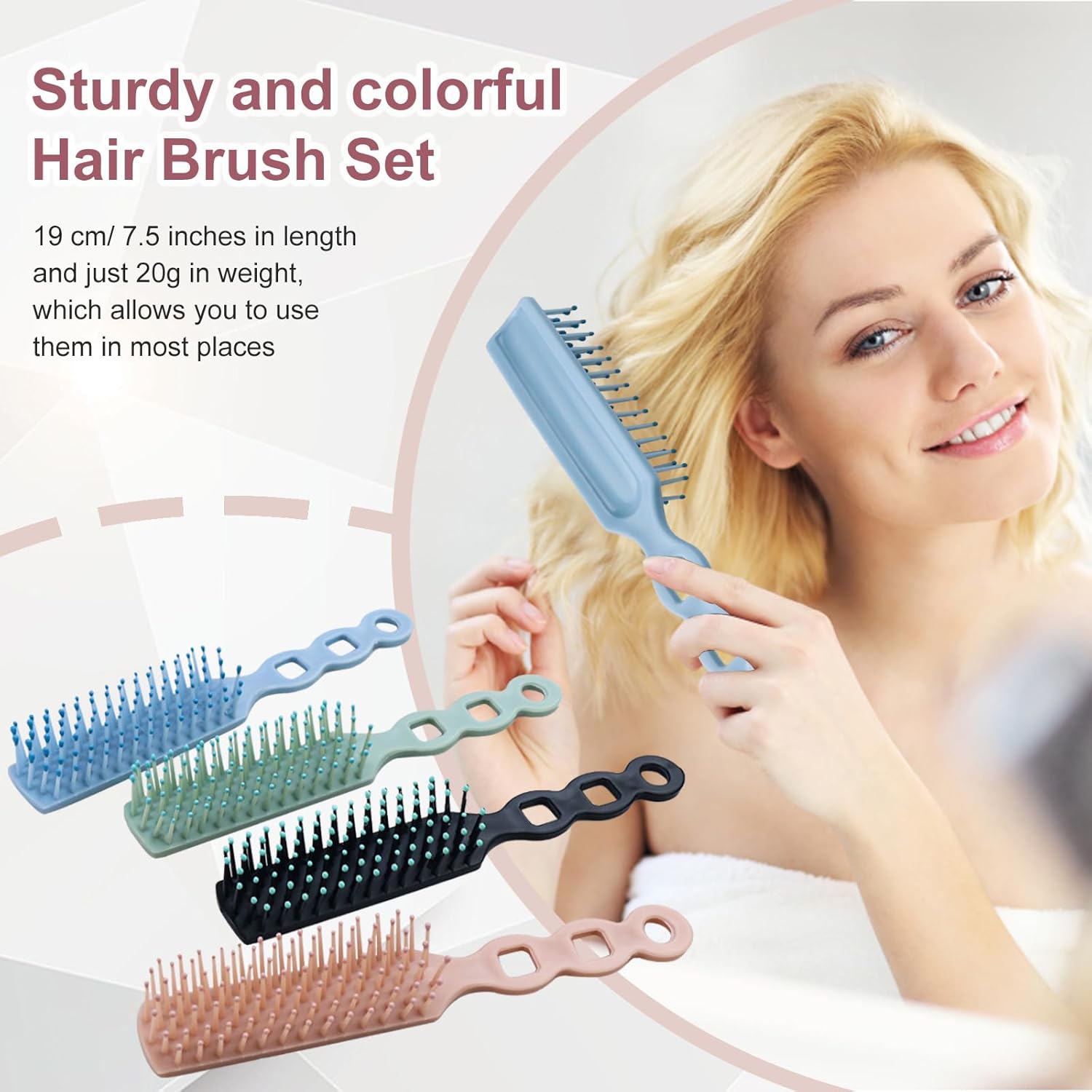 Bulk Hair Brushes for Homeless, 100 Pieces Hair Brush Bulk for Curly Wavy Hair Blow Drying Styling Detangling Suitable for Shelter, Hotel(Colorful) - Image 4