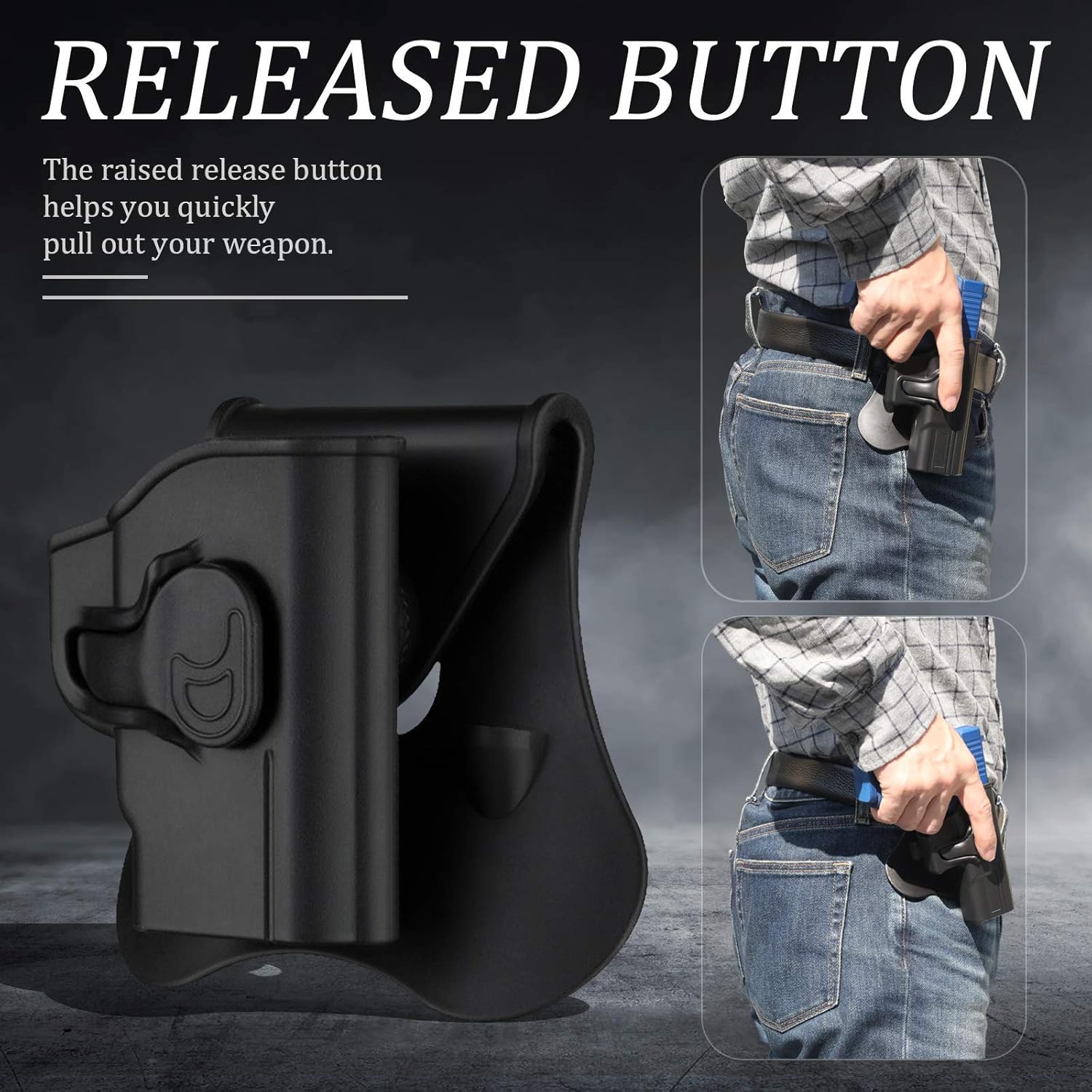 Bodyguard 380 Holsters, OWB Holster for S&W M&P Bodyguard 380 with Integrated Crimson Trace Laser - Index Finger Released | Adjustable Cant | Autolock | Outside Waistband | Lightweight -Right Handed - Image 6