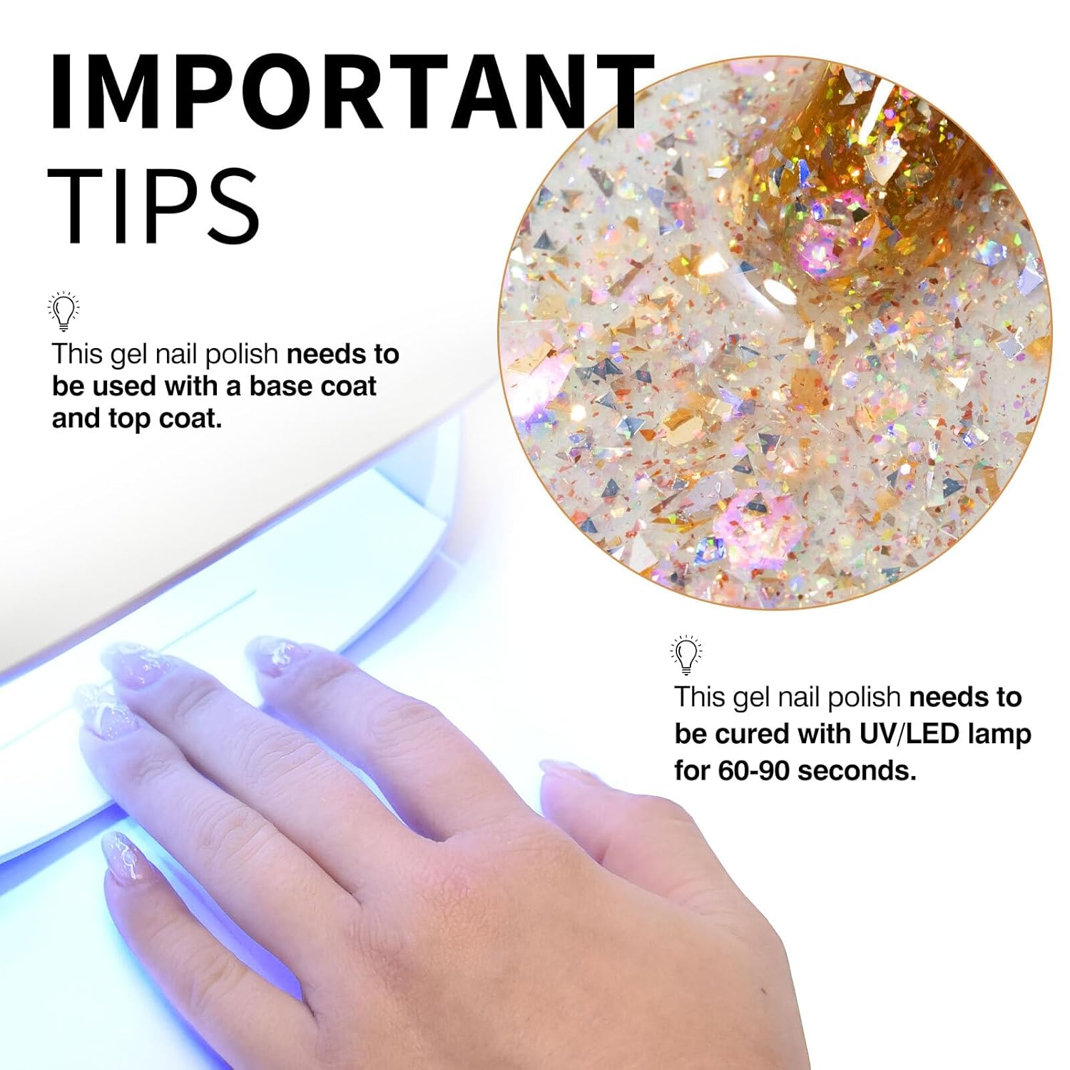 CANNI Glitter Gel Nail Polish 1pcs 9ml Broken Gold color Glitter Nail Polish Soak Off Uv LED Nail Lamp Prism Flash Series Nail Art Manicure Salon DIY Home - Image 4