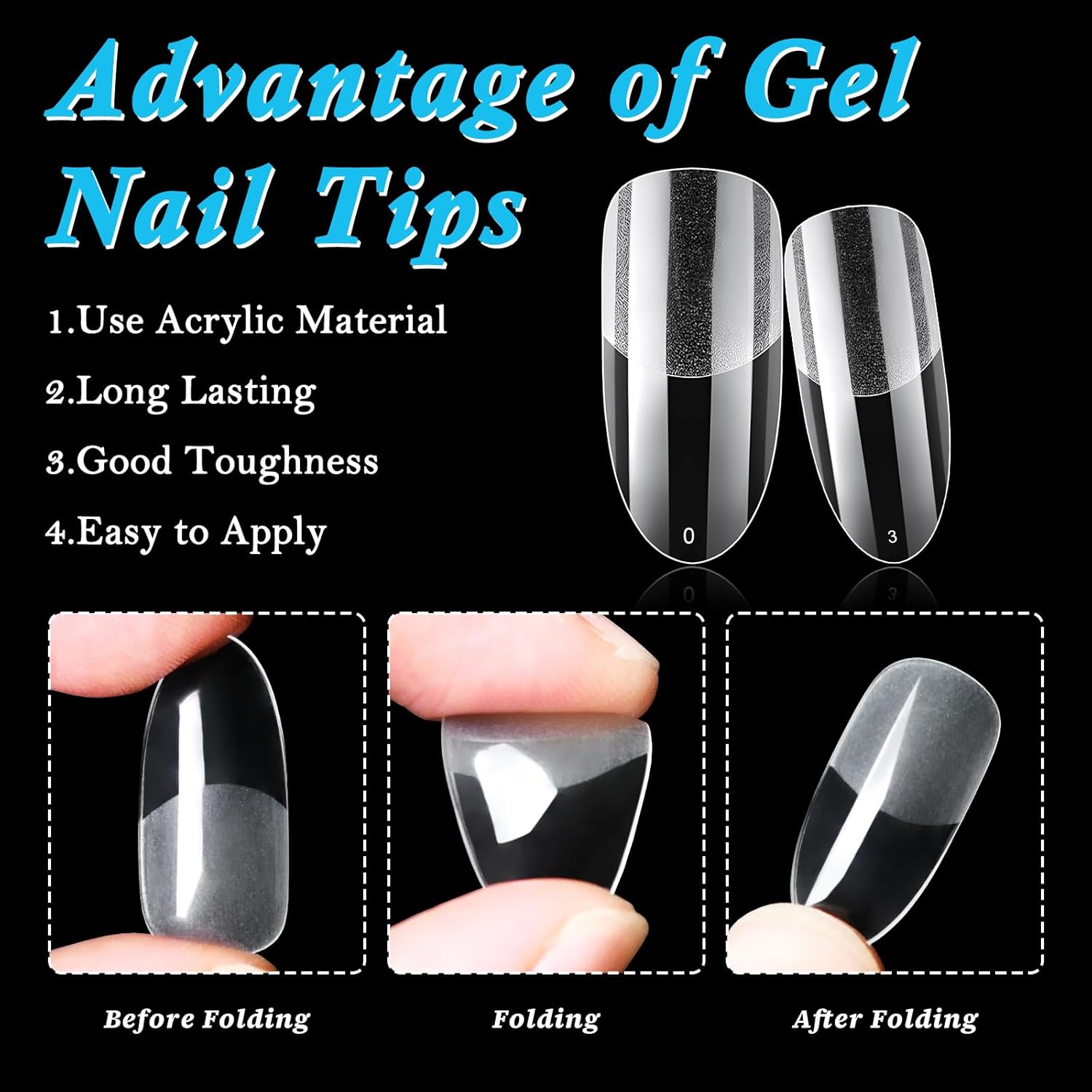 LoveOurHome 600pc Oval Nail Tips Medium Fake Nails Clear Press on Nails Medium Oval Soft Gel Nail Tips Full Cover False Nail Clear Gel Tip for Acrylic Nails Extension Press Nails Making - Image 3