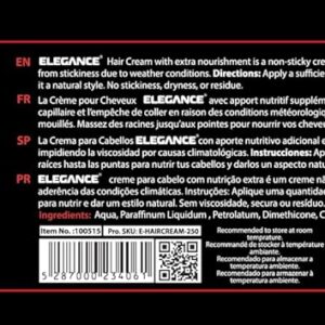 Elegance Hair Cream, 8.45 Oz, Hair Cream that Nourishes, Protects and Deeply Moisturizes your Hair, Suitable for all Hair Types