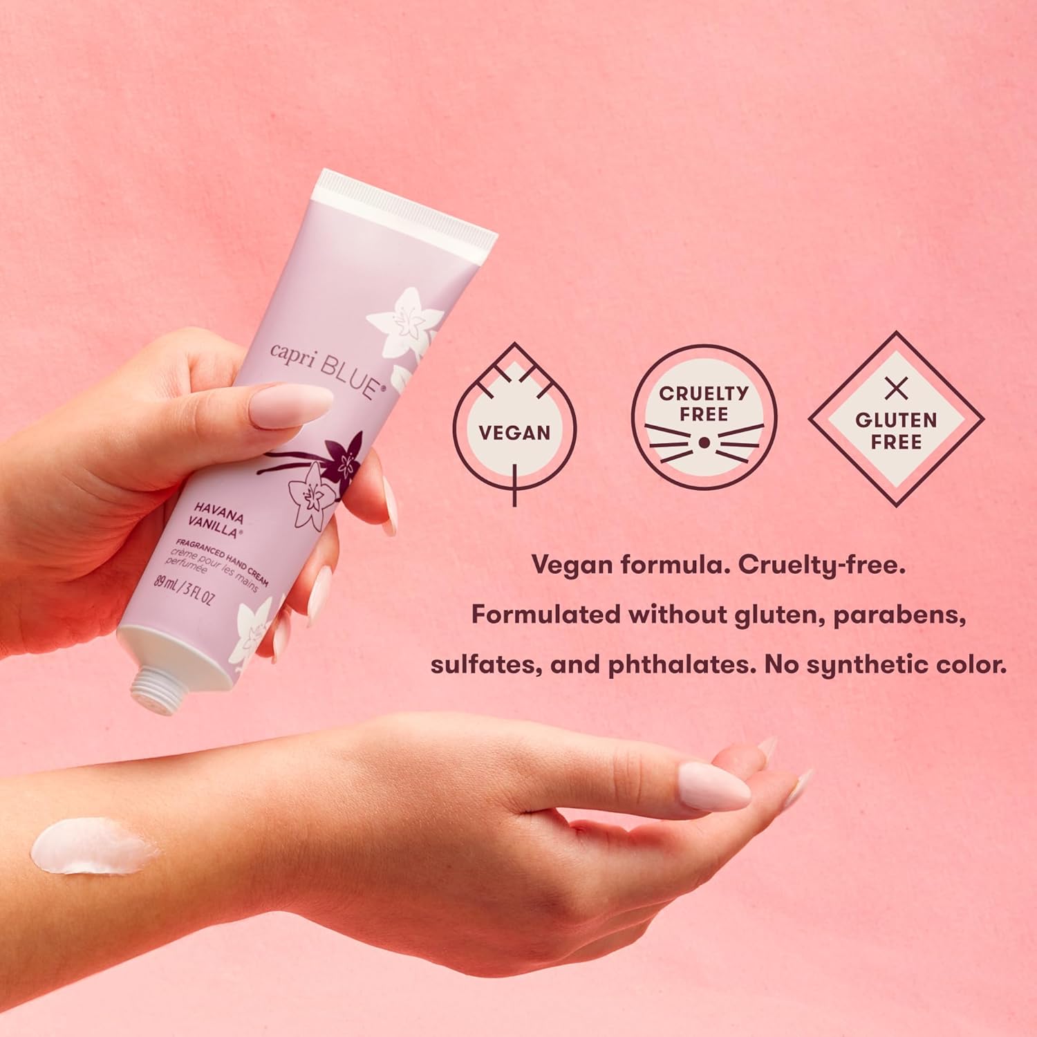 Capri Blue Moisturizing Hand Creams Travel Size – Flora Edit Collection – Nourishing Hand Creams for Dry Cracked Hands with Jojoba Oil & Shea Butter – Skin Care (Havana Vanilla 3, oz pack of 2) - Image 4