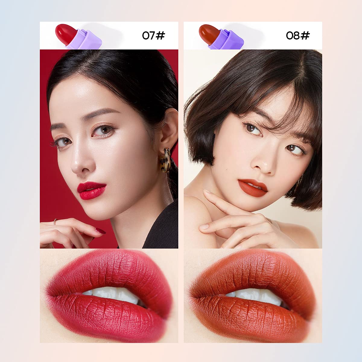 8 Pcs Mini Candy Matte Lipstick Set Velvet Lipstick Set Nonstick Cup Easy To Color Long-lasting Waterproof Swab Lipstick Makeup Gift Set - Image 6