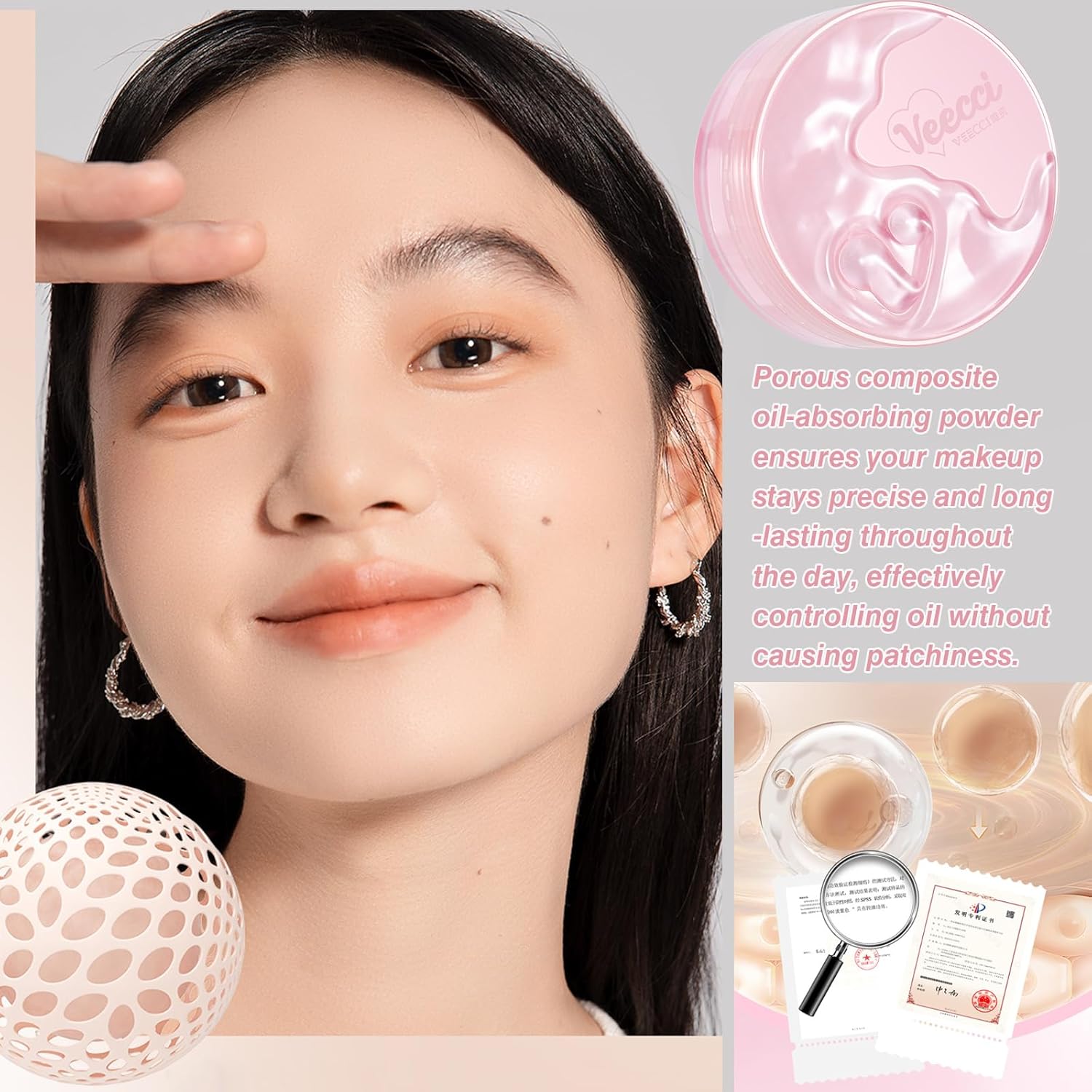 Light Purple Matte Finish Loose Setting Powder Tone-up Face Makeup Translucent Dry Oily Skin Controls Shine Lightweight - Image 6