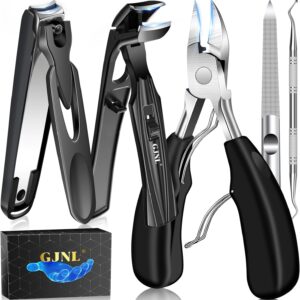Toenail Clippers for Seniors Thick Nails - Angled Head Large Toe Nail Clippers for Men, Heavy Duty Ingrown Toenail Clippers for Thick Toenails with Wide Jaw, Sharp Nail Cutter with Catcher Long Handle