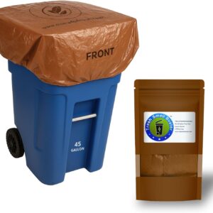 Trash Can Cover, Biodegradable Odor Eliminating Bag with Elastic Rubber Band, Eliminates Odor from Trash, Lemon Scented, Durable, Effective, 45 Gallon, 3 per Bag