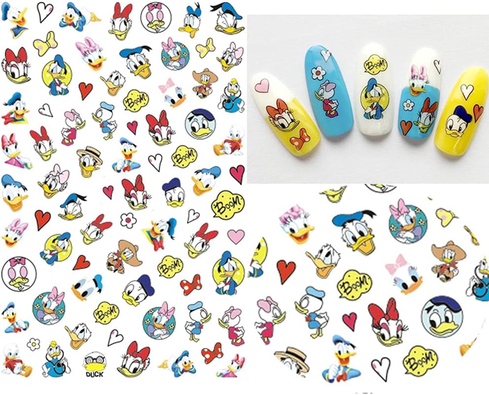 Cartoon Nail Art Stickers Decal 3D Self-Adhesive Nail Decals Cute Cartoon Nail Art Supplies Luxury Designer Nail Stickers for Women Kids Girls Manicure Acrylic Nails Decoration Accessories 8 Sheets - Image 5