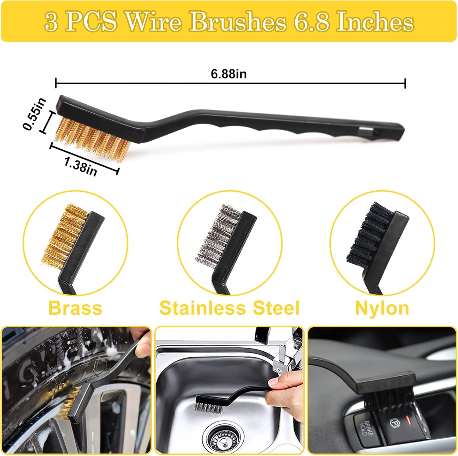 27Pcs Car Detailing Kit, Car Detailing Brush Set, Auto Detailing Drill Brush Set, Car Detailing Brushes, Car Wash Kit, Car Accessories, Car Cleaning Tools Kit for Interior, Exterior, Wheels - Image 5