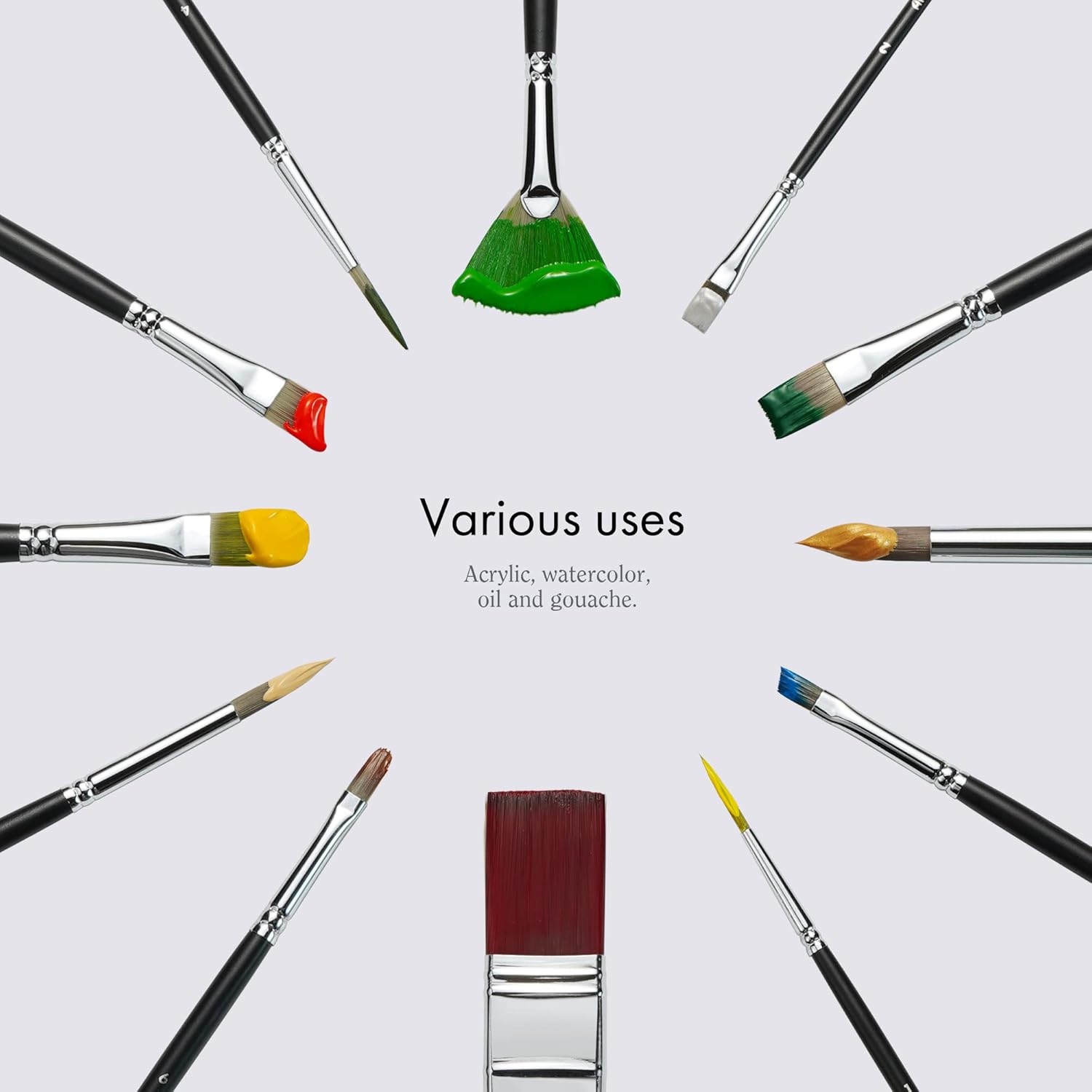 ARTIFY 24 Pieces Paint Brush Set, Expert Series, Enhanced Synthetic Art Supplies with Brush Holder and Palette Knife for Acrylic, Oil, Watercolor and Gouache Painting - Image 3