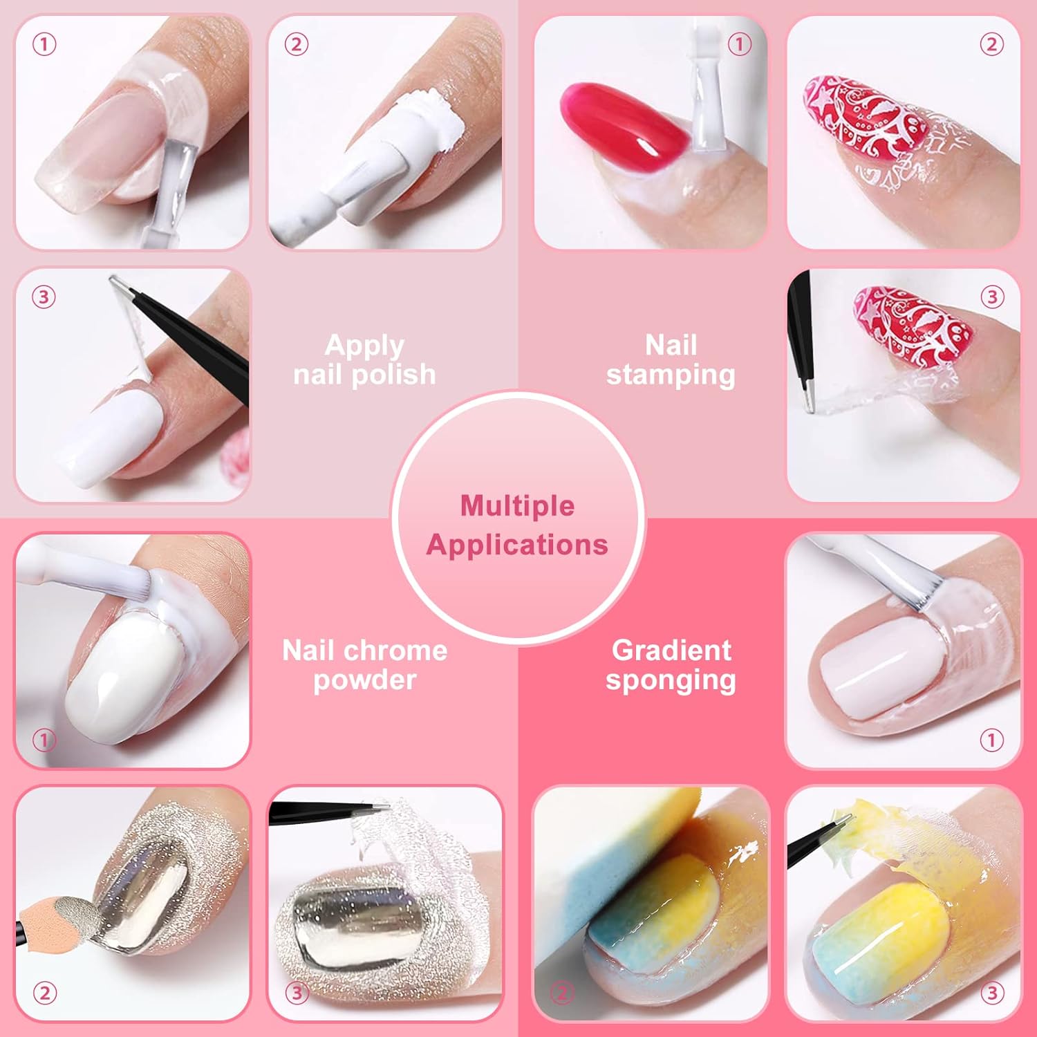 Liquid Latex for Nails, DRMODE Nail Latex Tape Peel Off Fast Drying Nail Polish Barrier, Nail Cuticle Guard Protector for Fingers Nail Stamping with Tweezers for Nail Art - Image 4