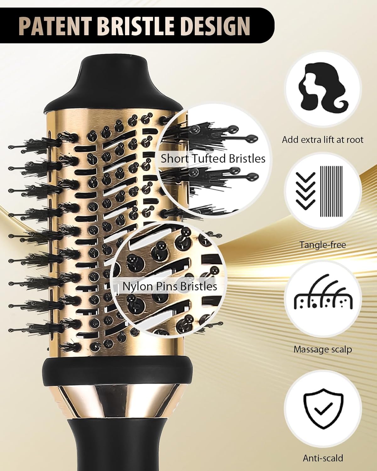 Blow Hair Dryer Brush: Detachable 4-in-1 with Ionic Technology, Brush-Blow-Dryer Oval Barrel with Ionic Technology Fluffy, Belowout-Hair-Volumizer - Image 3