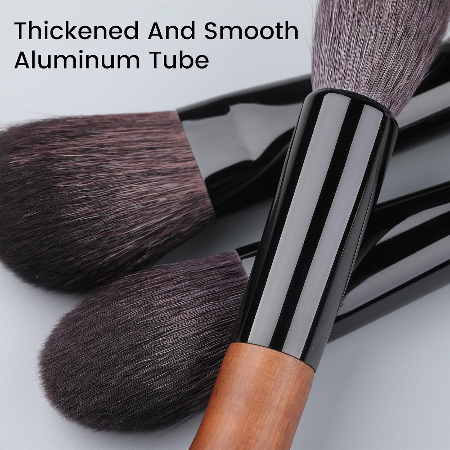 Natural Goat Hair Make up Brushes Set Professional, Makeup Artists' Premium Beauty Real Soft Makeup Brushes, Ultra Natural Bristle Cosmetic Brushes, Portable Small Travel Natural Makeup Brushes - Image 5