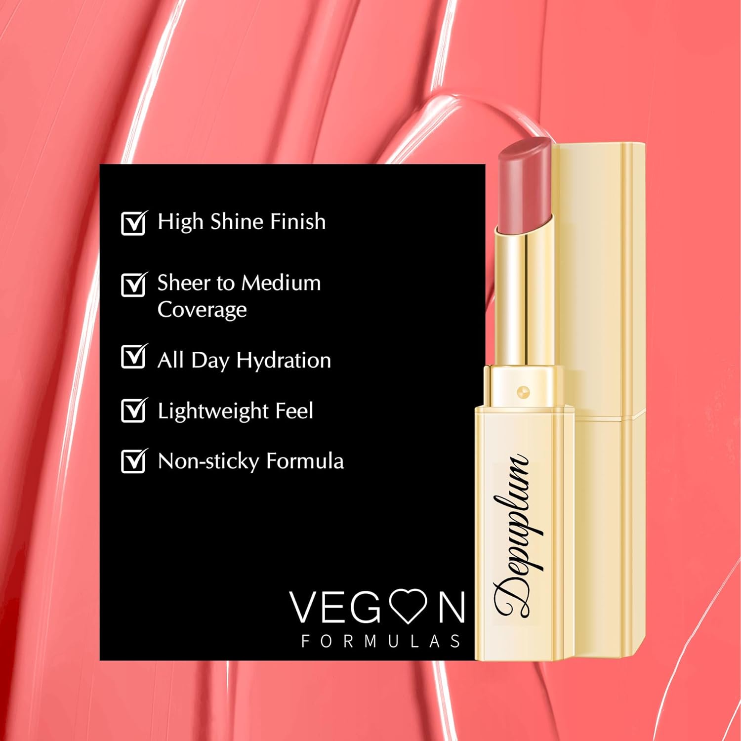Nude Pink Lipstick for Women Hydrate Cream Lipstick Moisture Lip Gloss Sheer-Medium Coverage Shine Tinted Lip Balm for Dry Lips, DM95 Nude Pink - Image 4