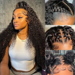 Water Wave Lace Front Wigs Human Hair 13x6 HD Lace Front Wigs Human Hair 200% Density Wet and Wavy Lace Front Wigs Human Hair 26 Inch Glueless Deep Wave Lace Front Wigs Pre Plucked Bleached Knots