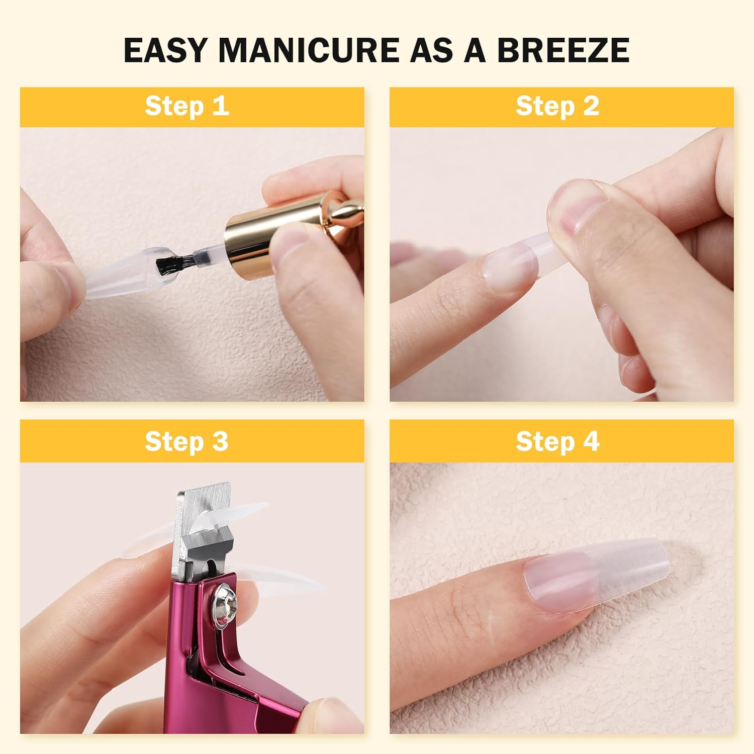 BEZOX Sharp Blade Acrylic Nail Clipper, Professional and High Precision Nail Tip Cutters, False Nail Cutter for Nail Tips - Image 7