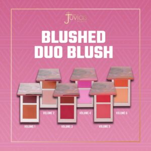 Juvia's Place Blushed Duo Blush - Two Tone Pigmented Buildable Pressed Mineral Powder - Rosy Natural Cheeks Matte Fresh Finish for All Skin Color -Volume1